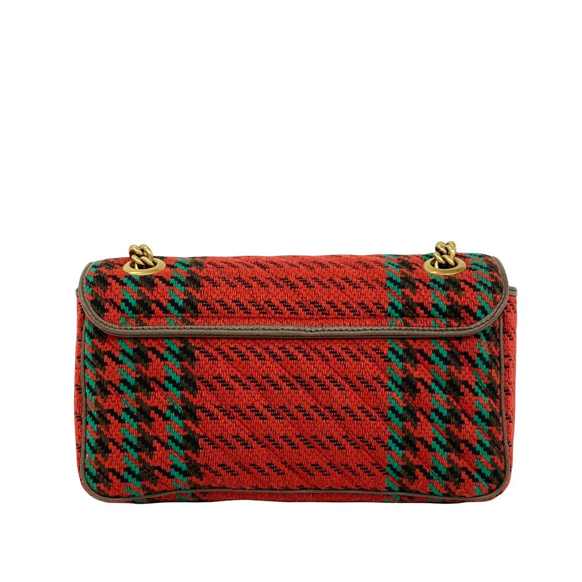 Gucci Medium GG Marmont Houndstooth Tweed Shoulder Bag