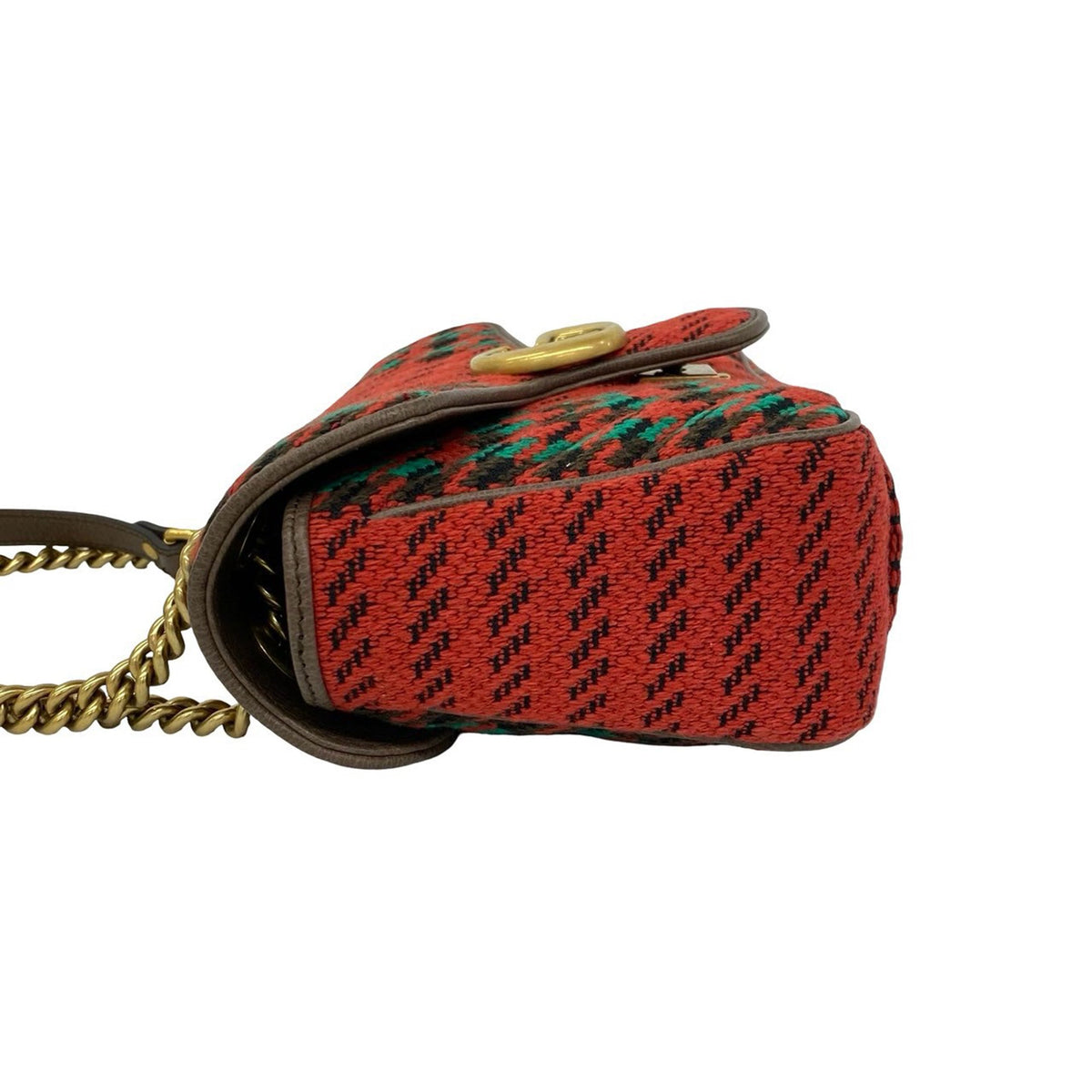 Gucci Medium GG Marmont Houndstooth Tweed Shoulder Bag