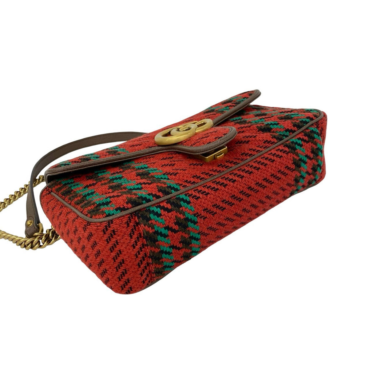 Gucci Medium GG Marmont Houndstooth Tweed Shoulder Bag