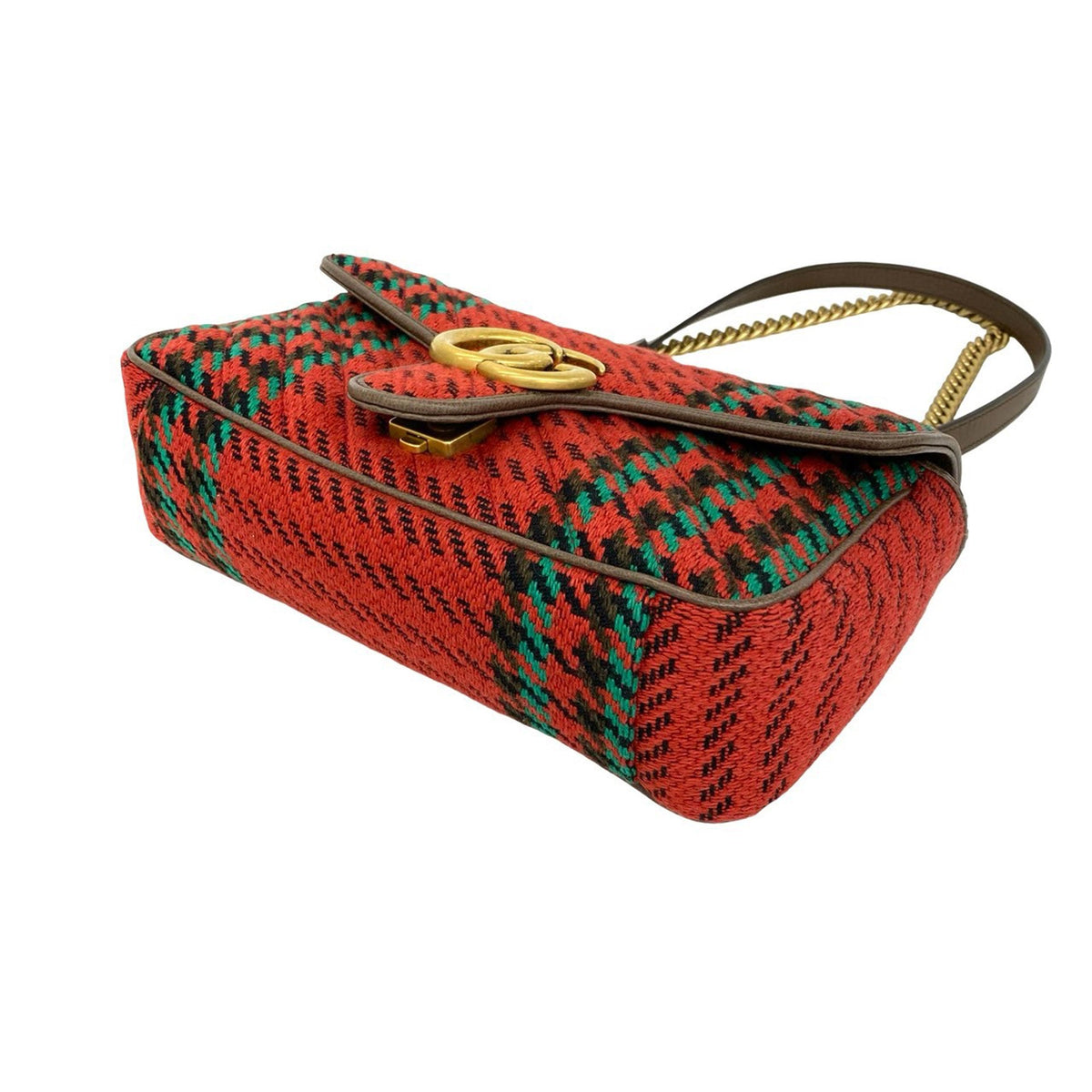 Gucci Medium GG Marmont Houndstooth Tweed Shoulder Bag