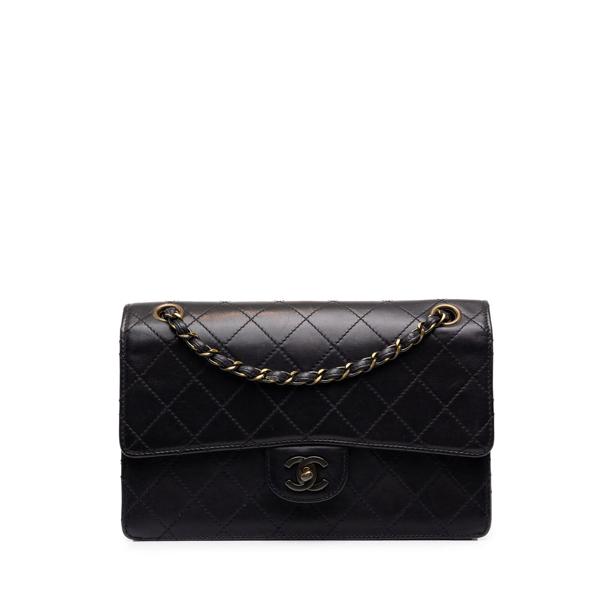 Chanel Medium CC Quilted Lambskin Single Flap — Black