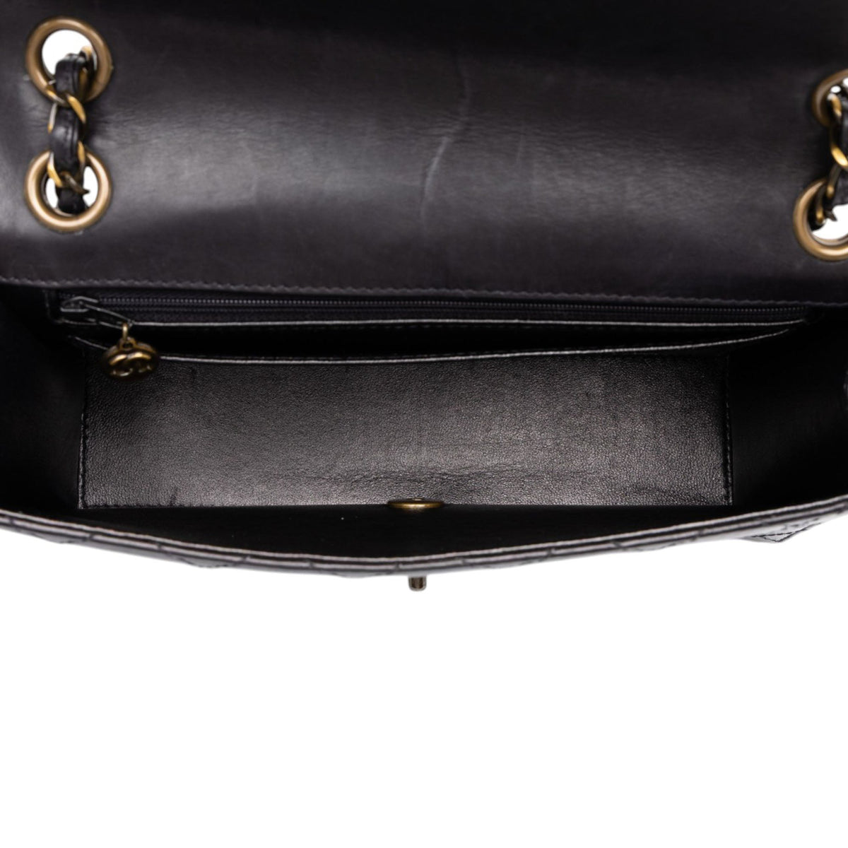 Chanel Medium CC Quilted Lambskin Single Flap — Black