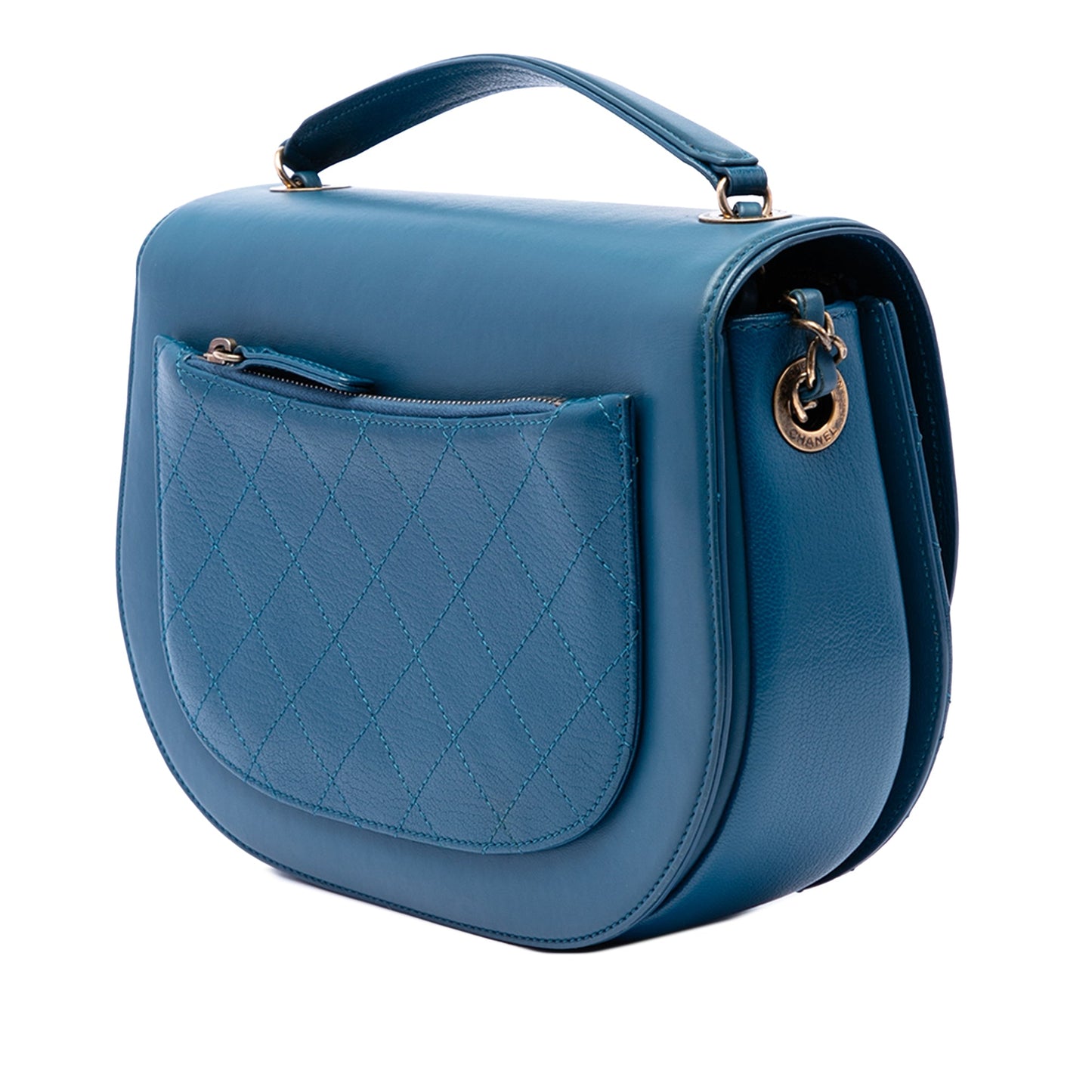 Chanel Medium Shiny Calfskin and Quilted Goatskin Coco Curve Flap