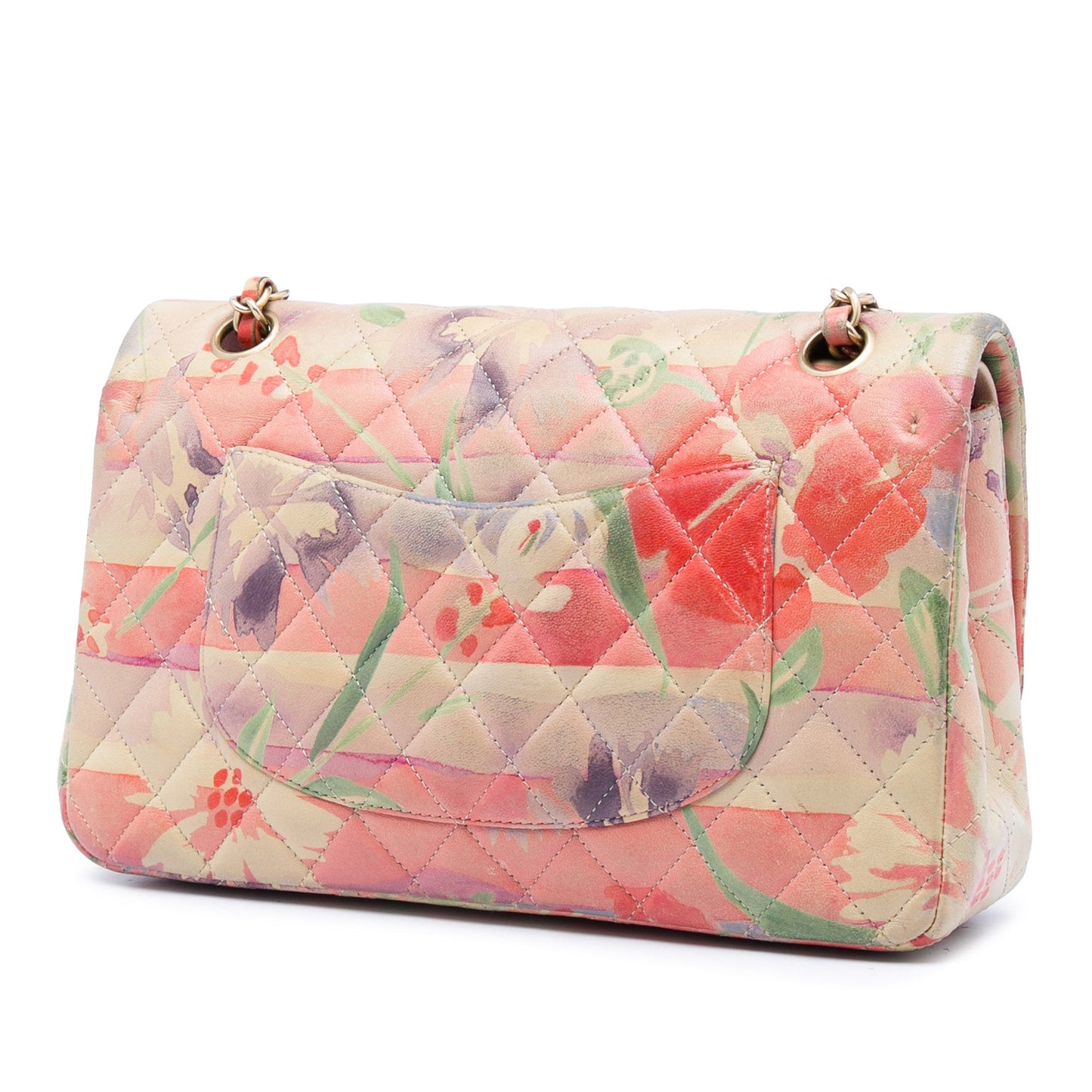 Chanel Medium Classic Lambskin Tropical Flower Print Double Flap