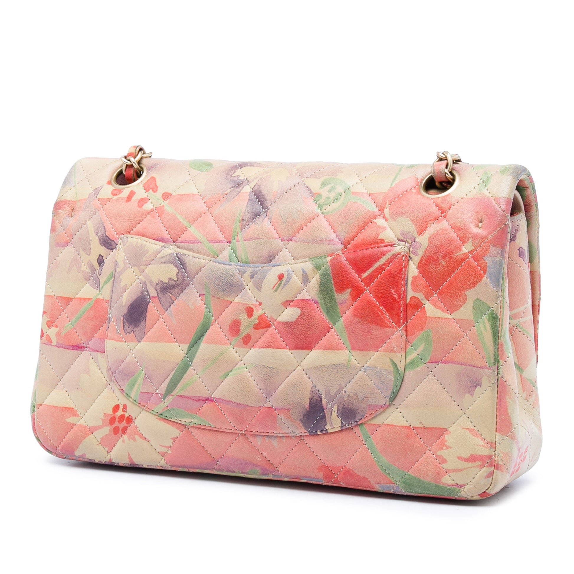Chanel Medium Classic Lambskin Tropical Flower Print Double Flap