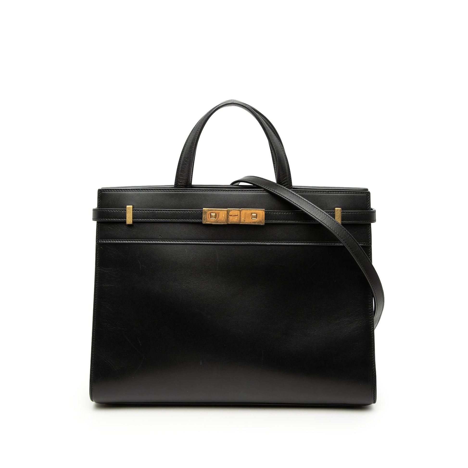 Saint Laurent Medium Smooth Calfskin Manhattan Shopper Tote