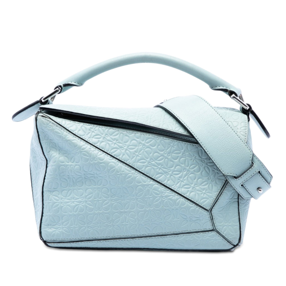 LOEWE Small Anagram Embossed Calfskin Puzzle Satchel