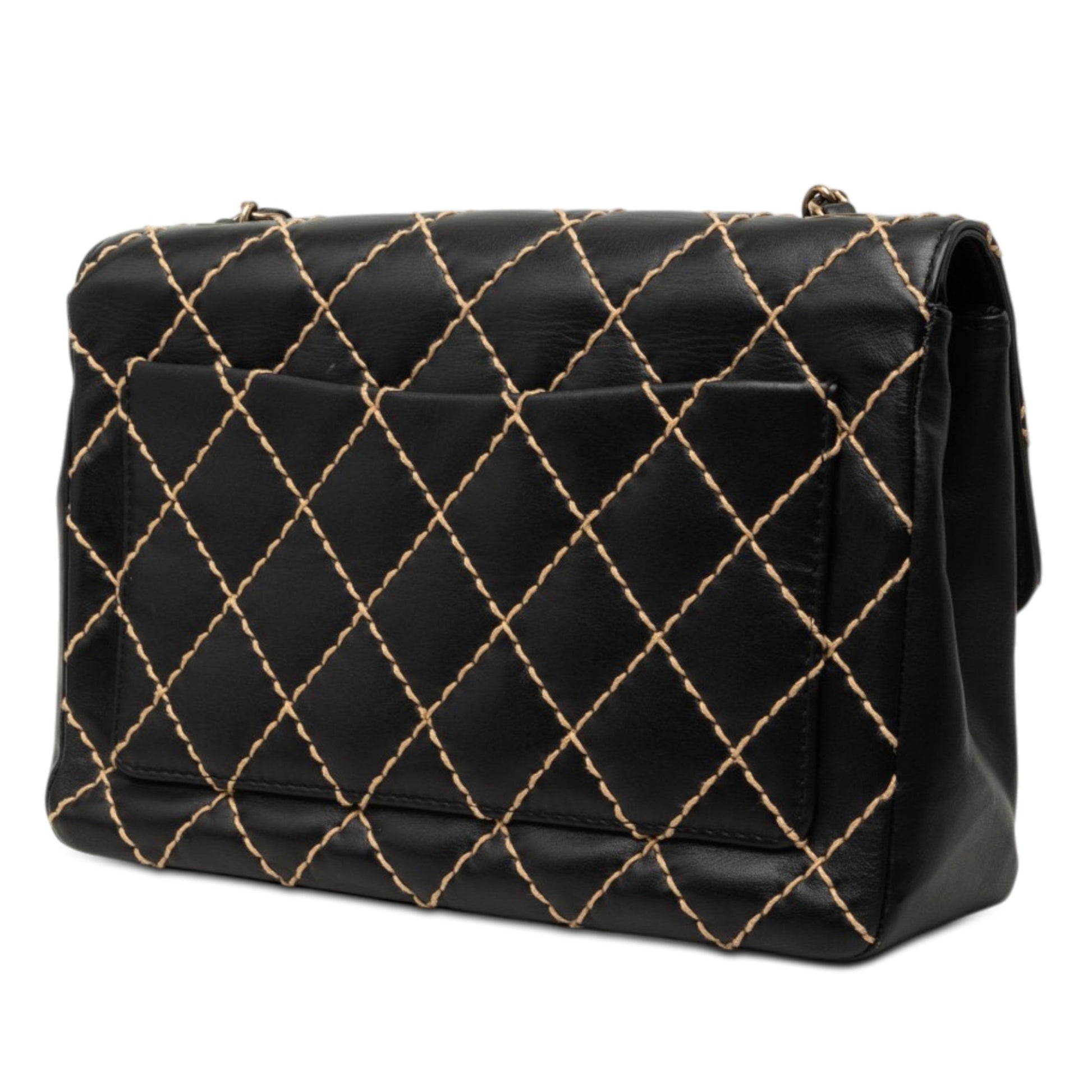 Chanel Jumbo CC Quilted Lambskin Wild Stitch Flap
