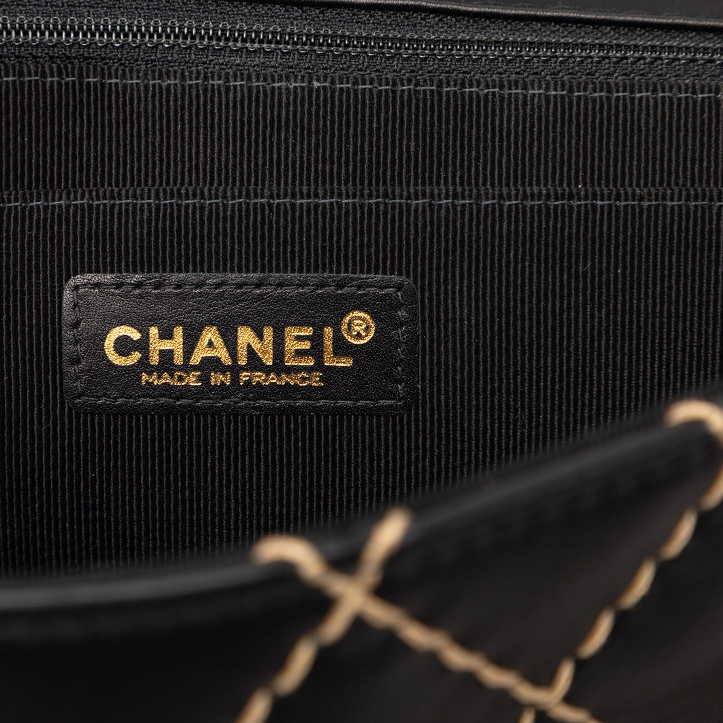 Chanel Jumbo CC Quilted Lambskin Wild Stitch Flap