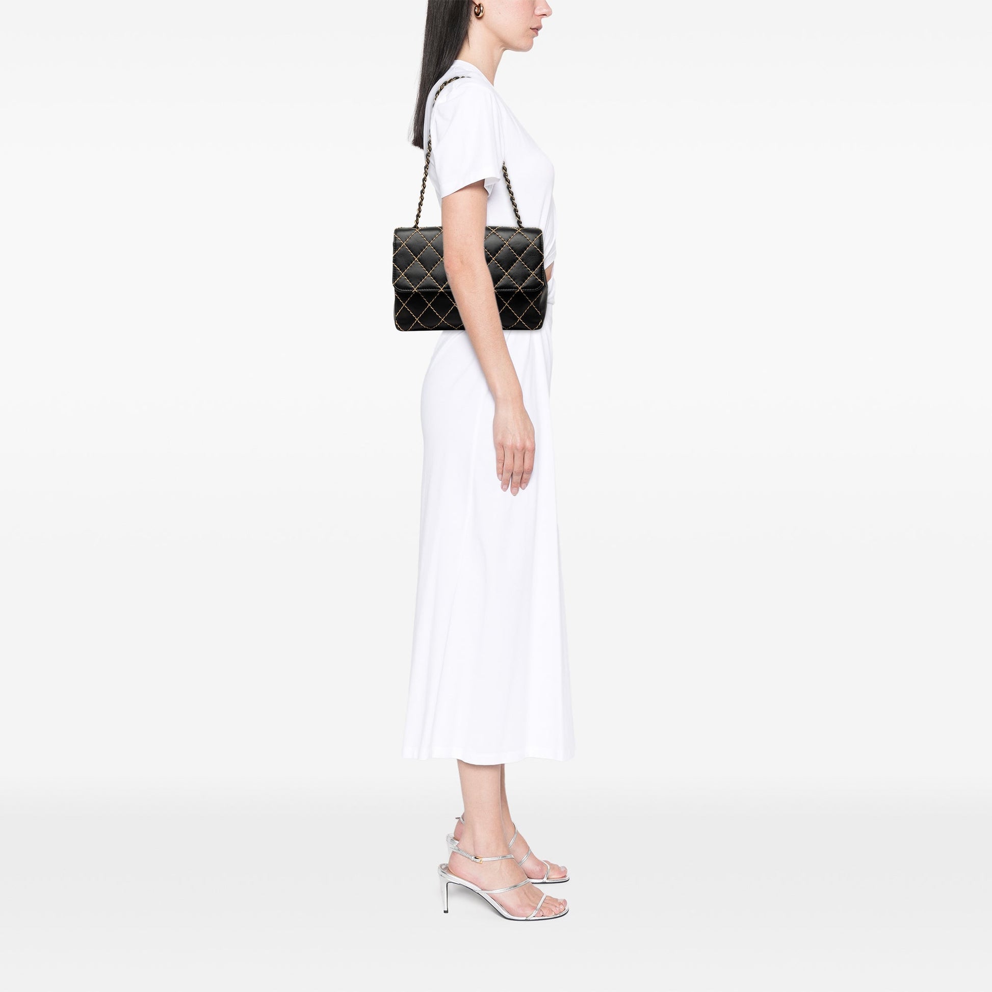 Chanel Jumbo CC Quilted Lambskin Wild Stitch Flap