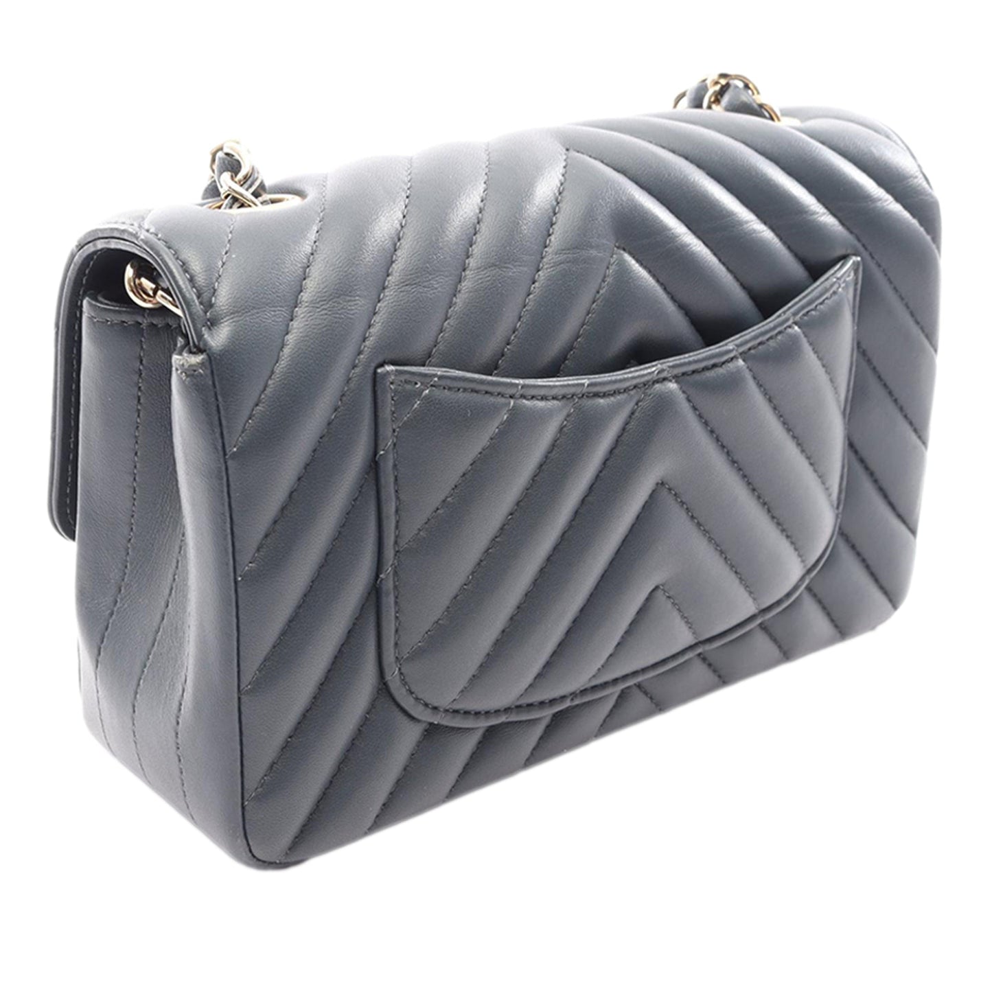 Chanel Mini Rectangular Classic Chevron Lambskin Single Flap
