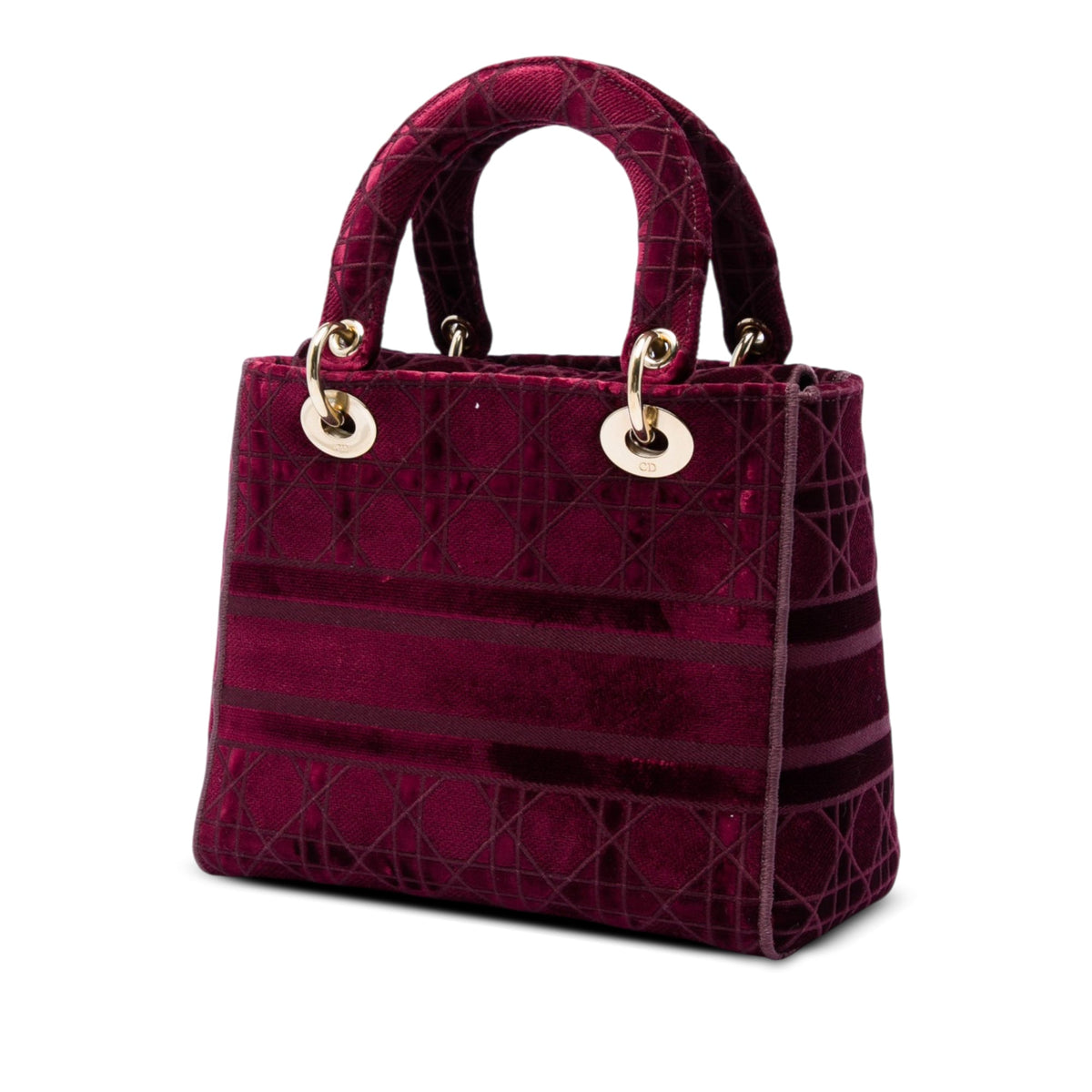 Dior Medium Embroidered Velvet Cannage Lady D Lite