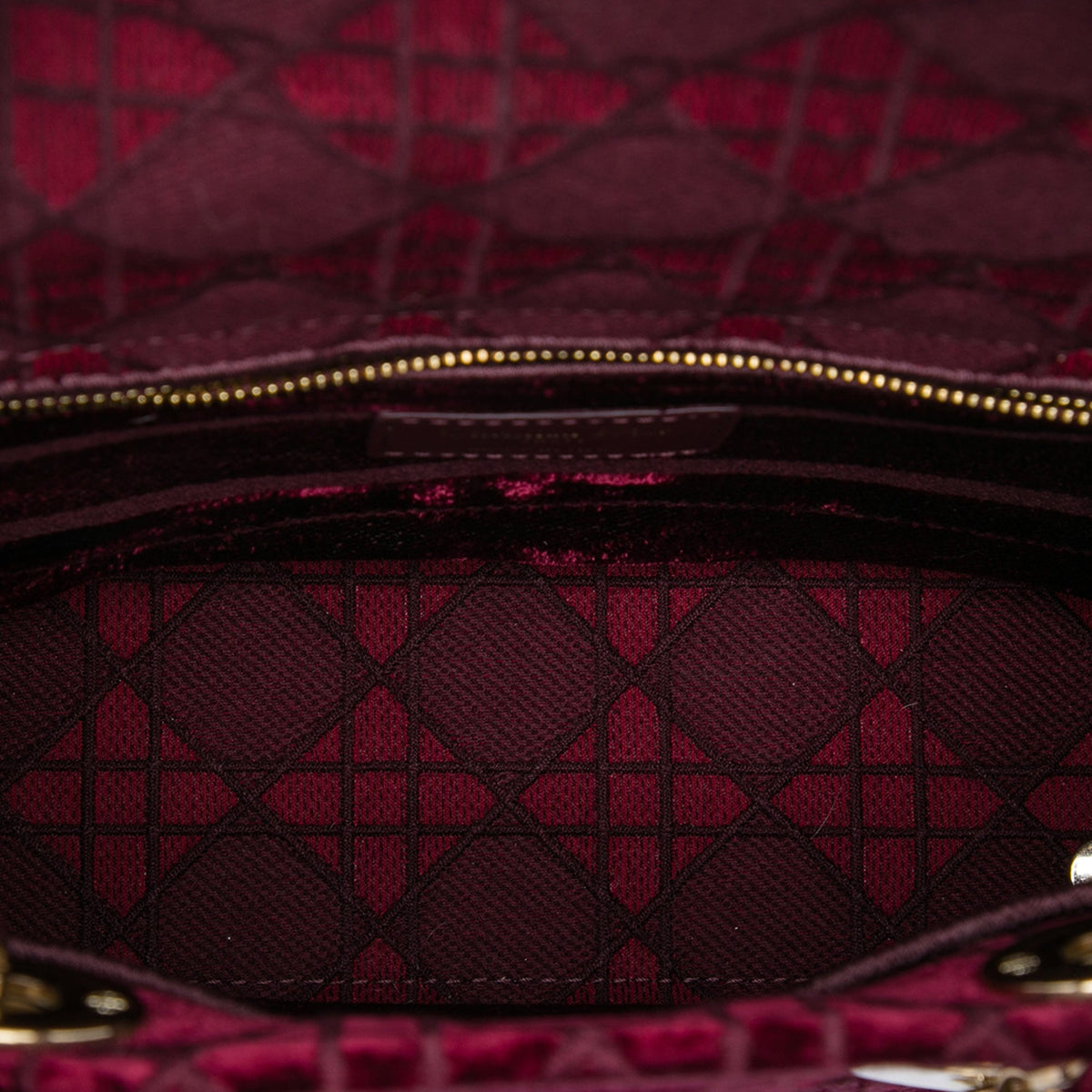 Dior Medium Embroidered Velvet Cannage Lady D Lite
