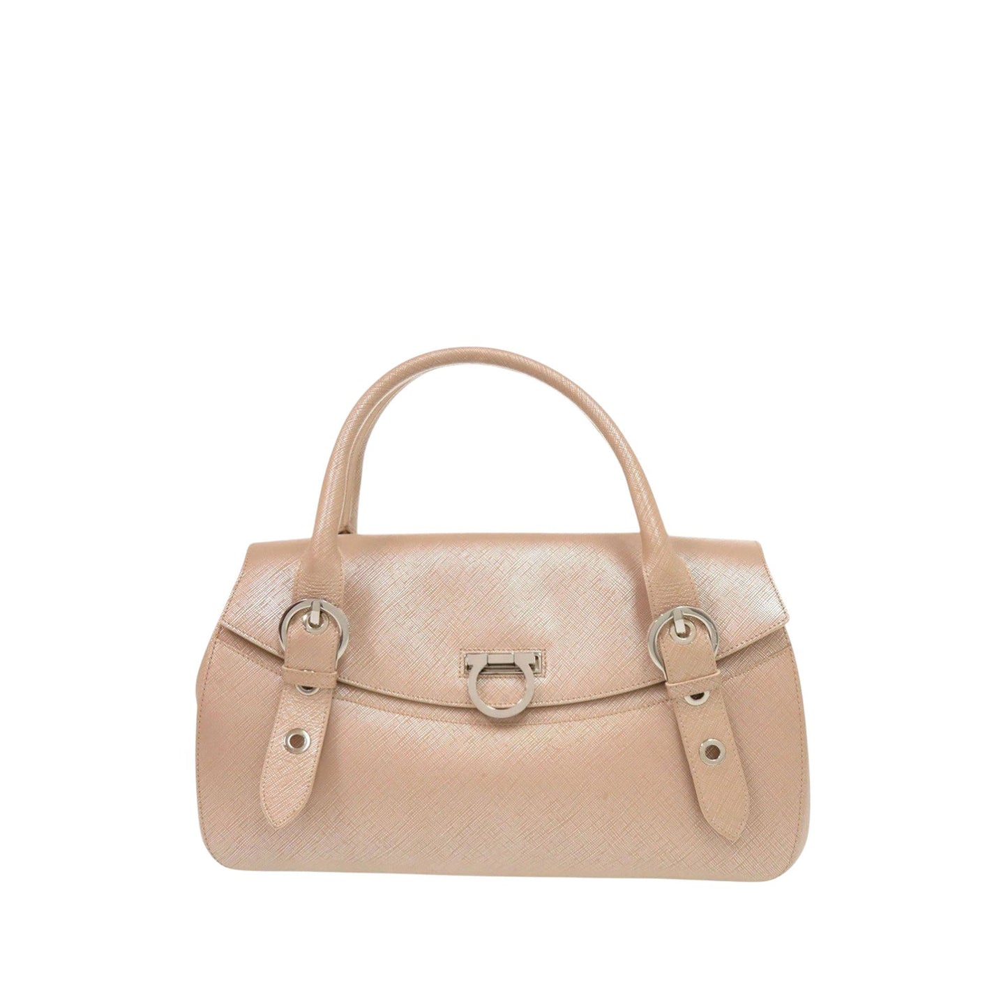 Ferragamo Metallic Calfskin Gancini Handbag