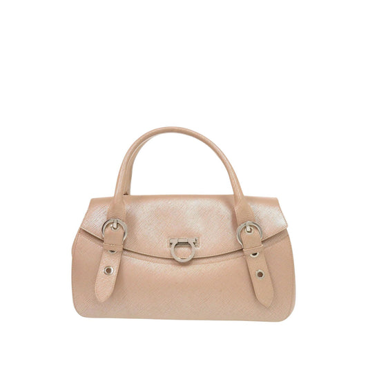 Ferragamo Metallic Calfskin Gancini Handbag