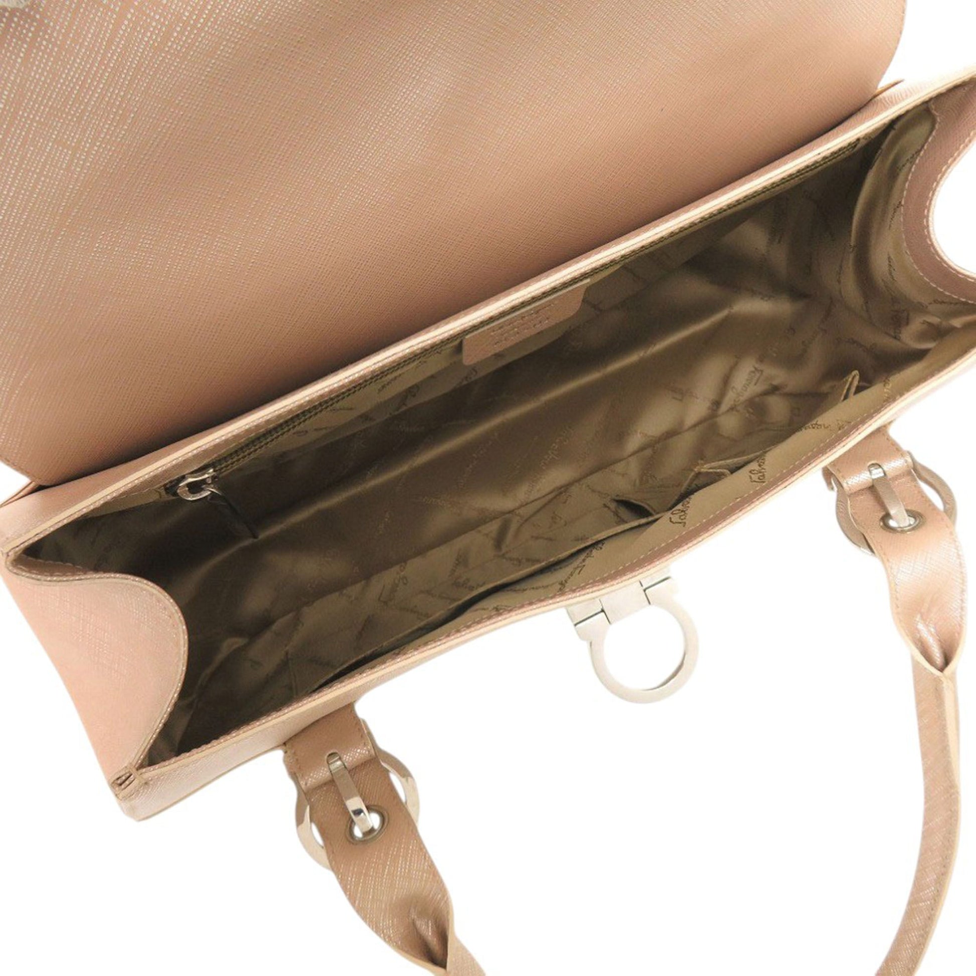 Ferragamo Metallic Calfskin Gancini Handbag