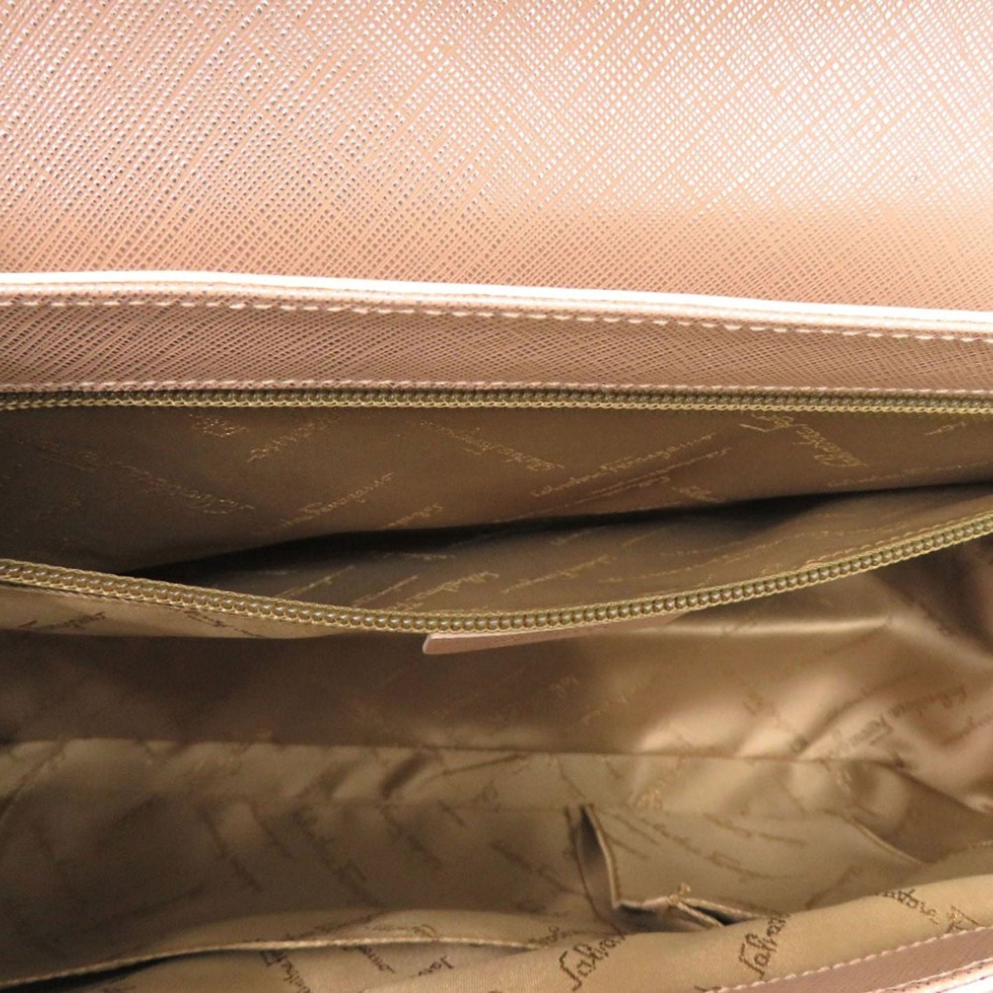 Ferragamo Metallic Calfskin Gancini Handbag