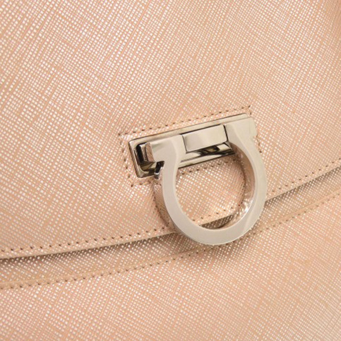 Ferragamo Metallic Calfskin Gancini Handbag