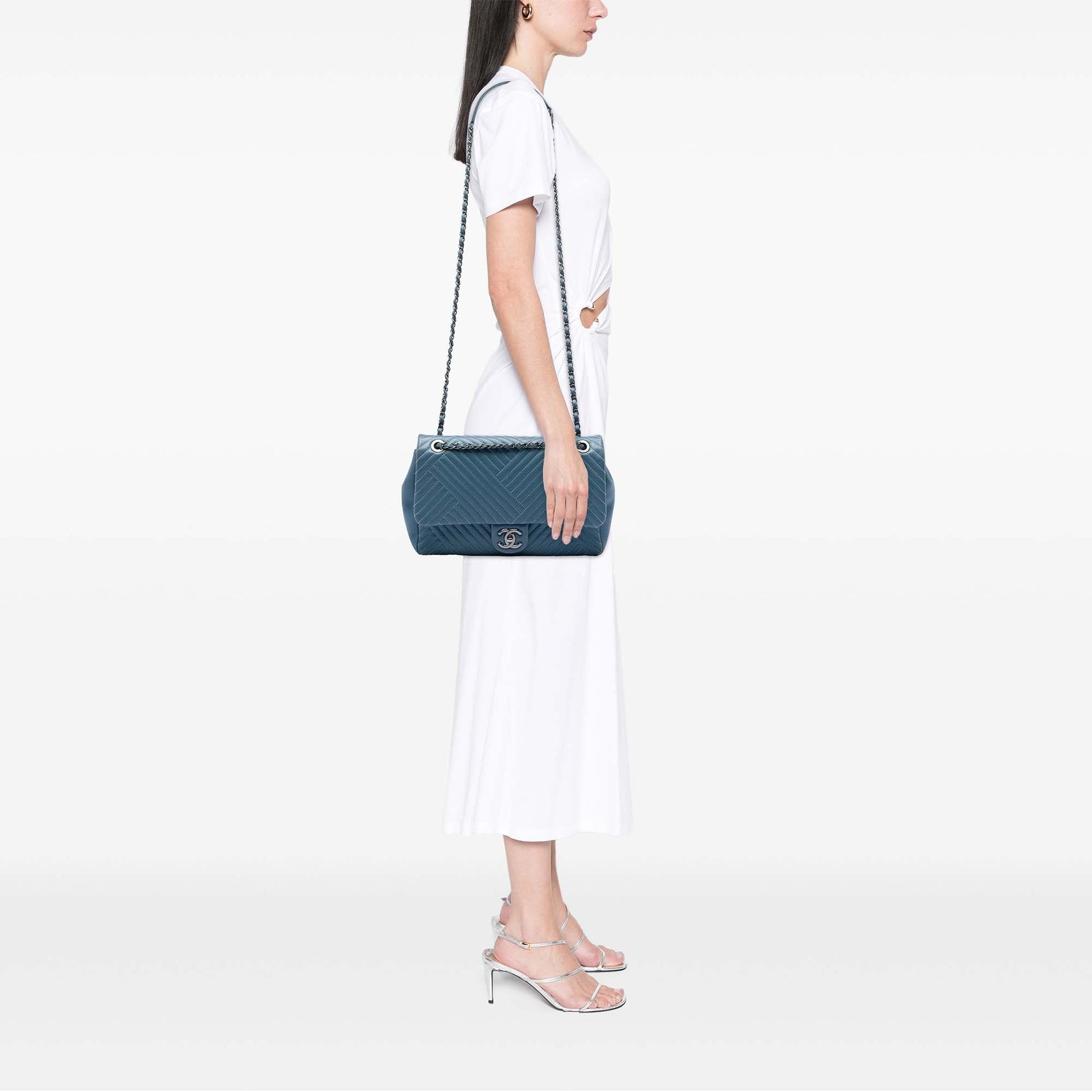 Chanel Large Lambskin CC Crossing Flap