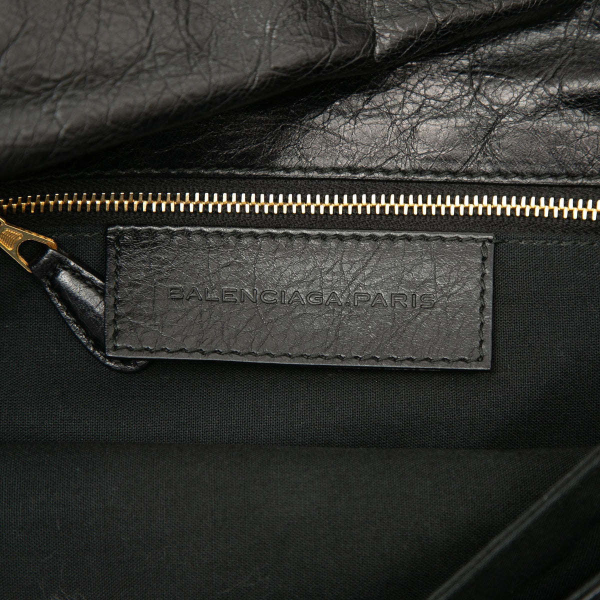 Balenciaga Lambskin Motocross Giant 12 Envelope Clutch — Black