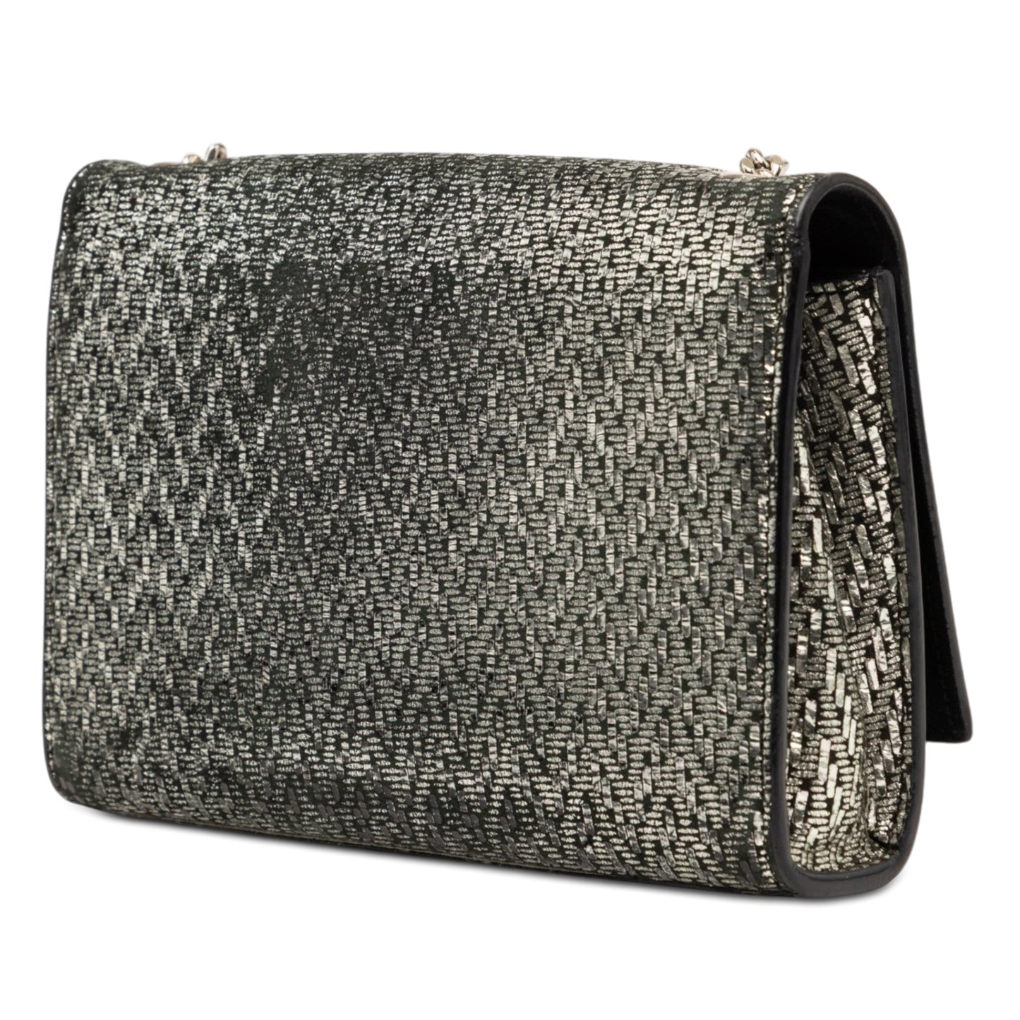 Saint Laurent Small Metallic Chevron Calfskin Monogram Kate Crossbody