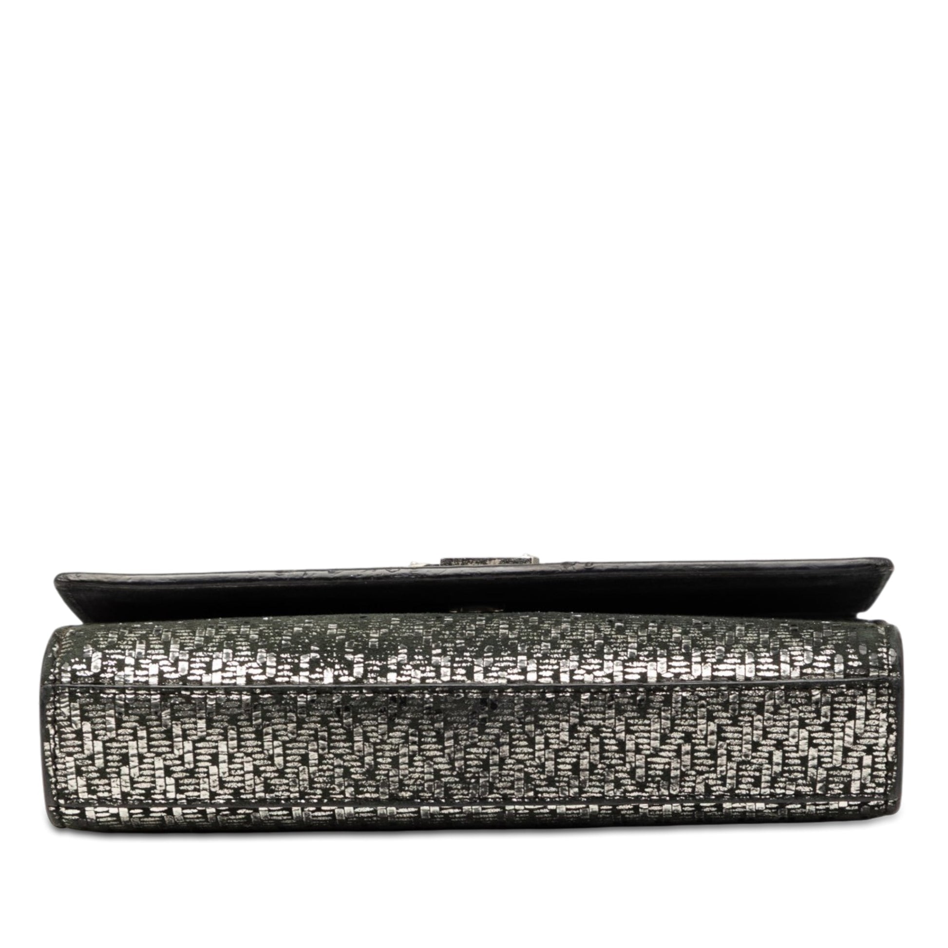 Saint Laurent Small Metallic Chevron Calfskin Monogram Kate Crossbody