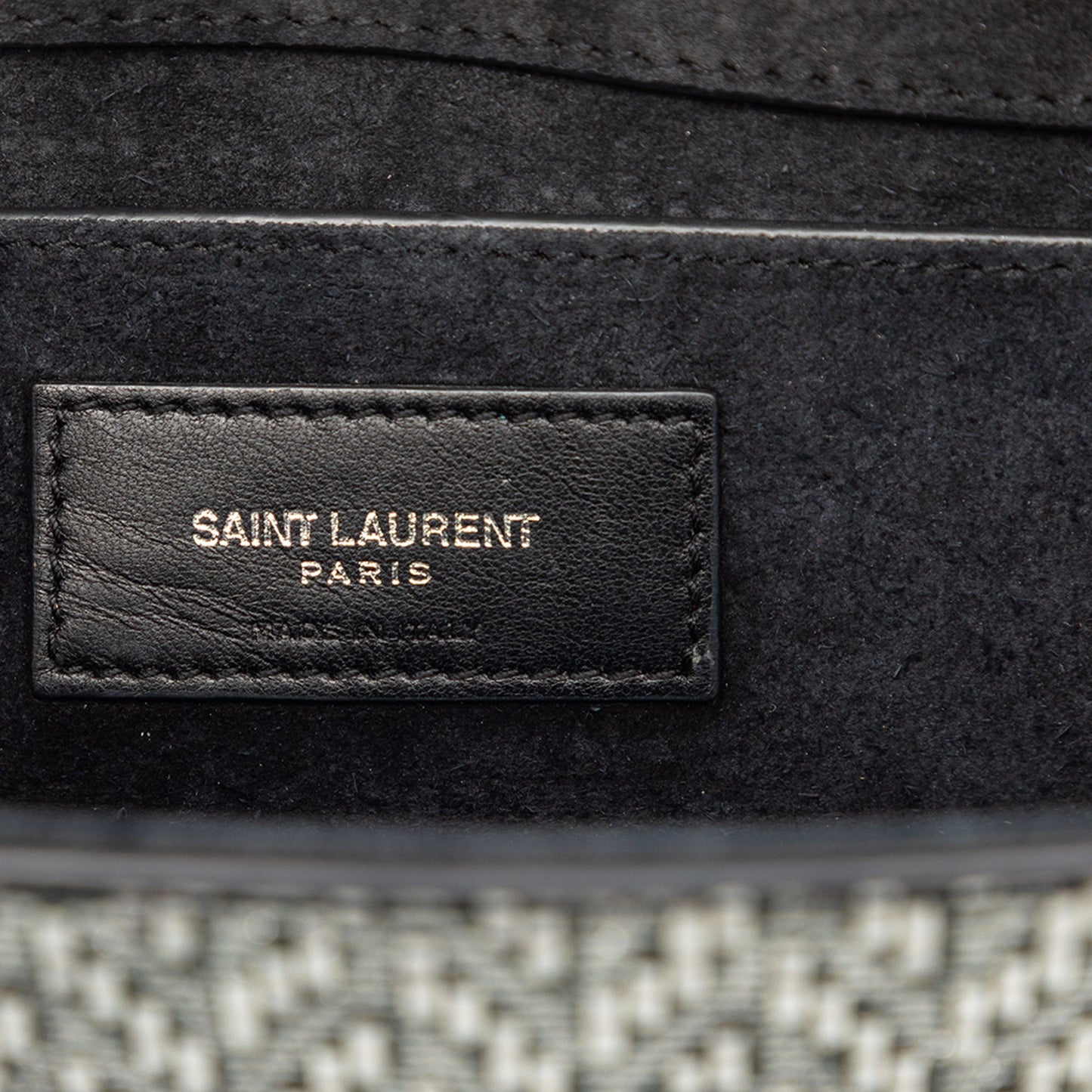 Saint Laurent Small Metallic Chevron Calfskin Monogram Kate Crossbody