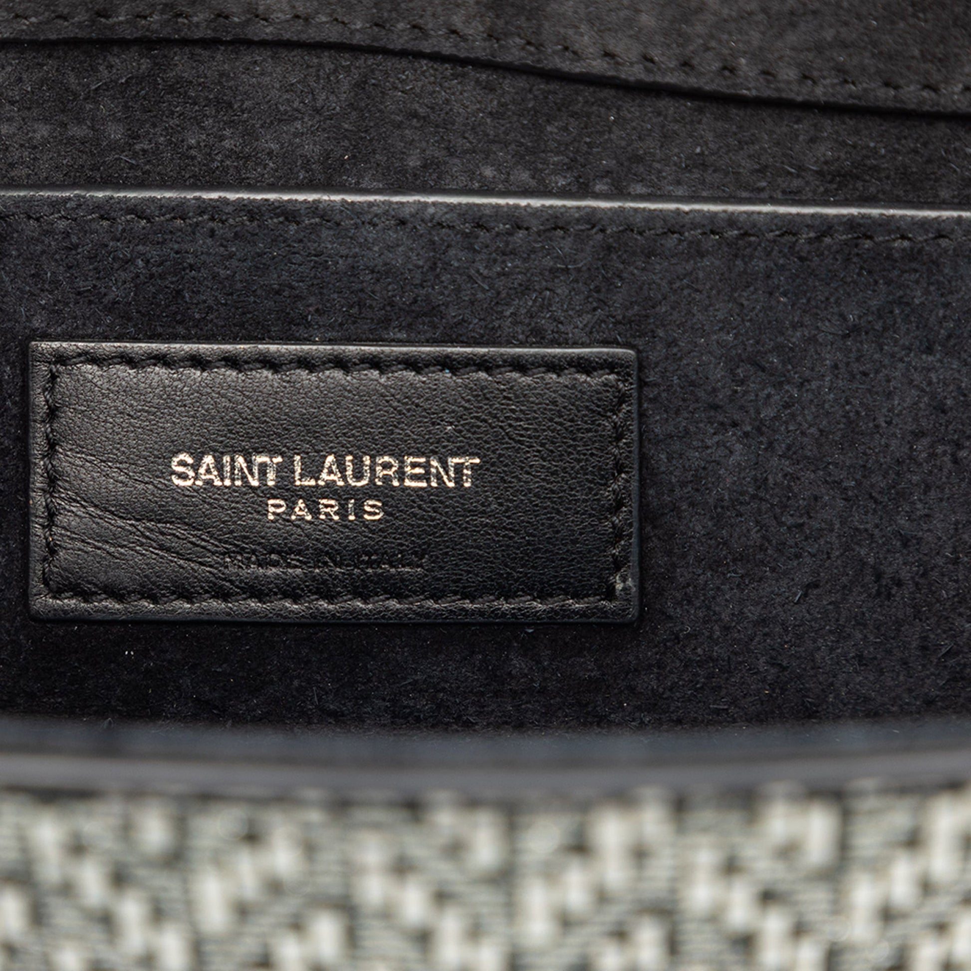 Saint Laurent Small Metallic Chevron Calfskin Monogram Kate Crossbody