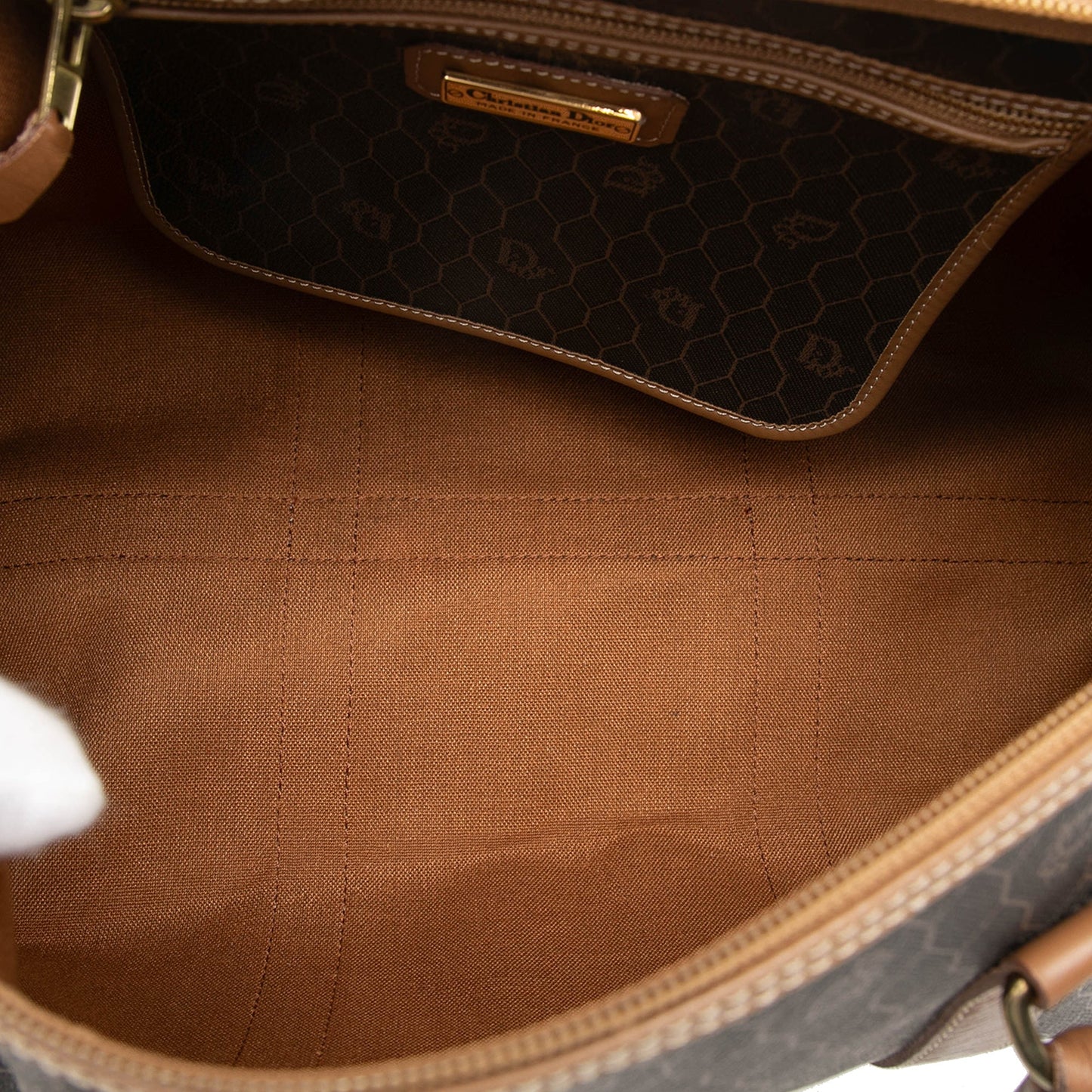 Dior Honeycomb Coated Canvas Boston Bag
