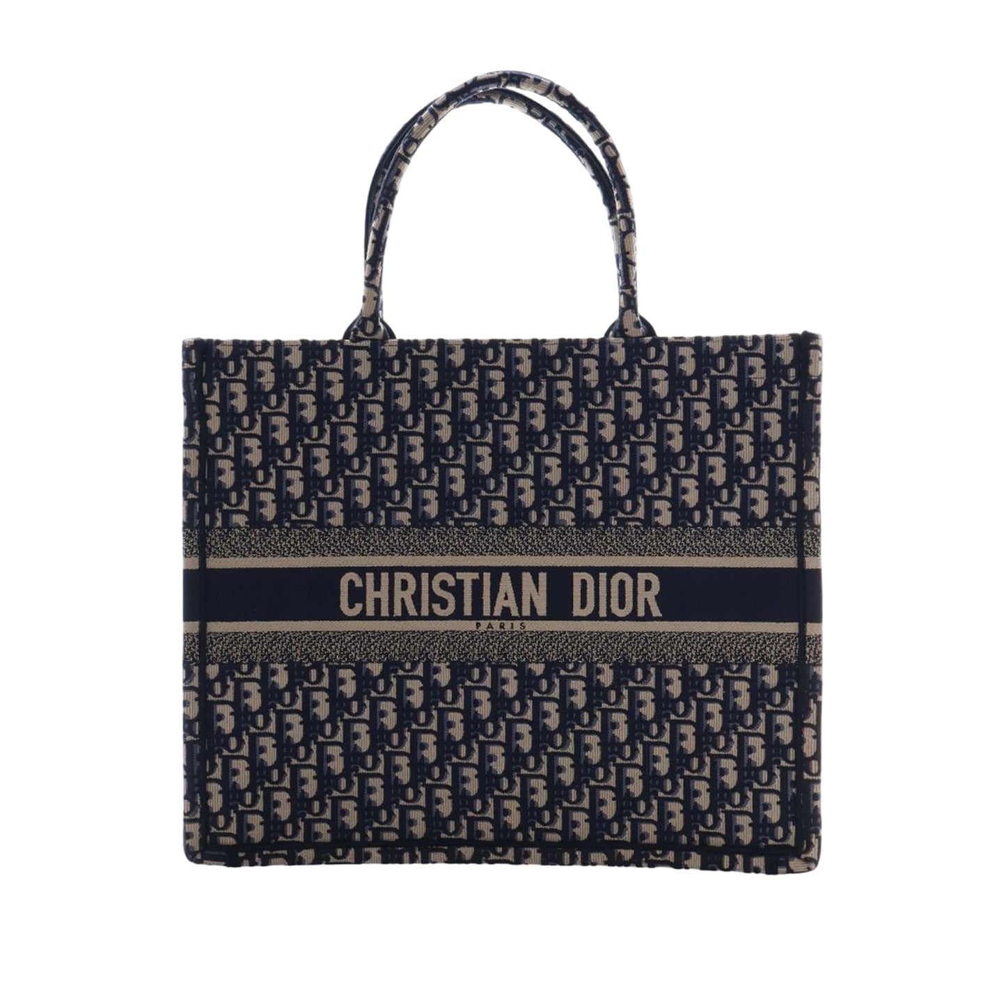Dior Large Oblique Embroidered Canvas Book Tote