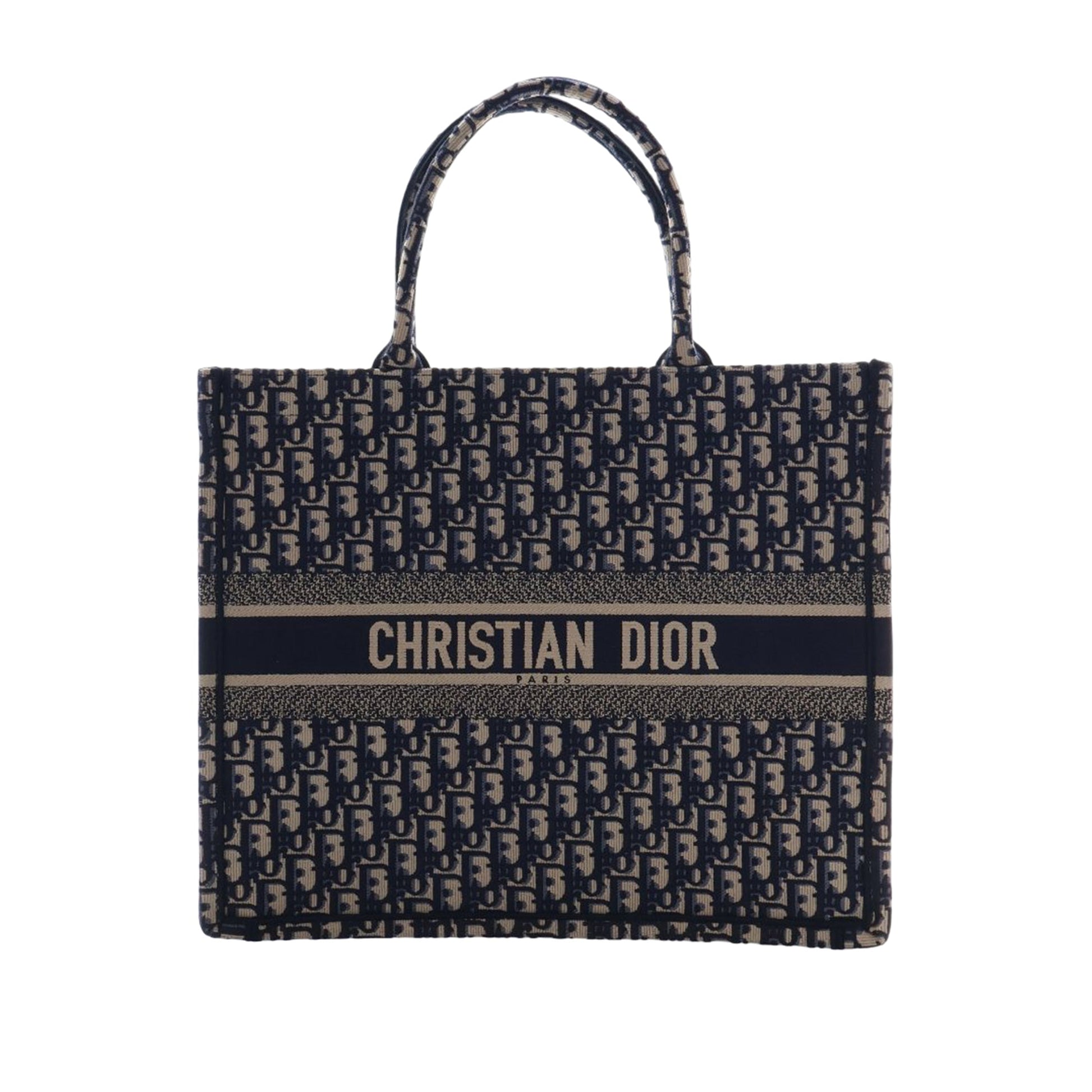 Dior Large Oblique Embroidered Canvas Book Tote