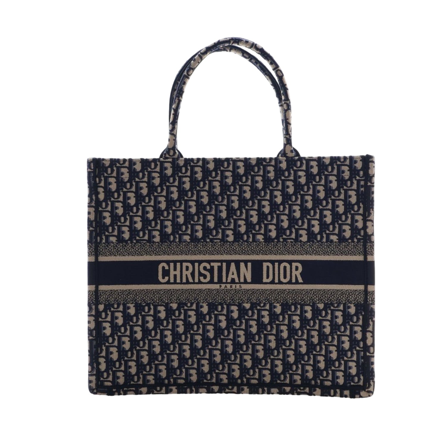 Dior Large Oblique Embroidered Canvas Book Tote