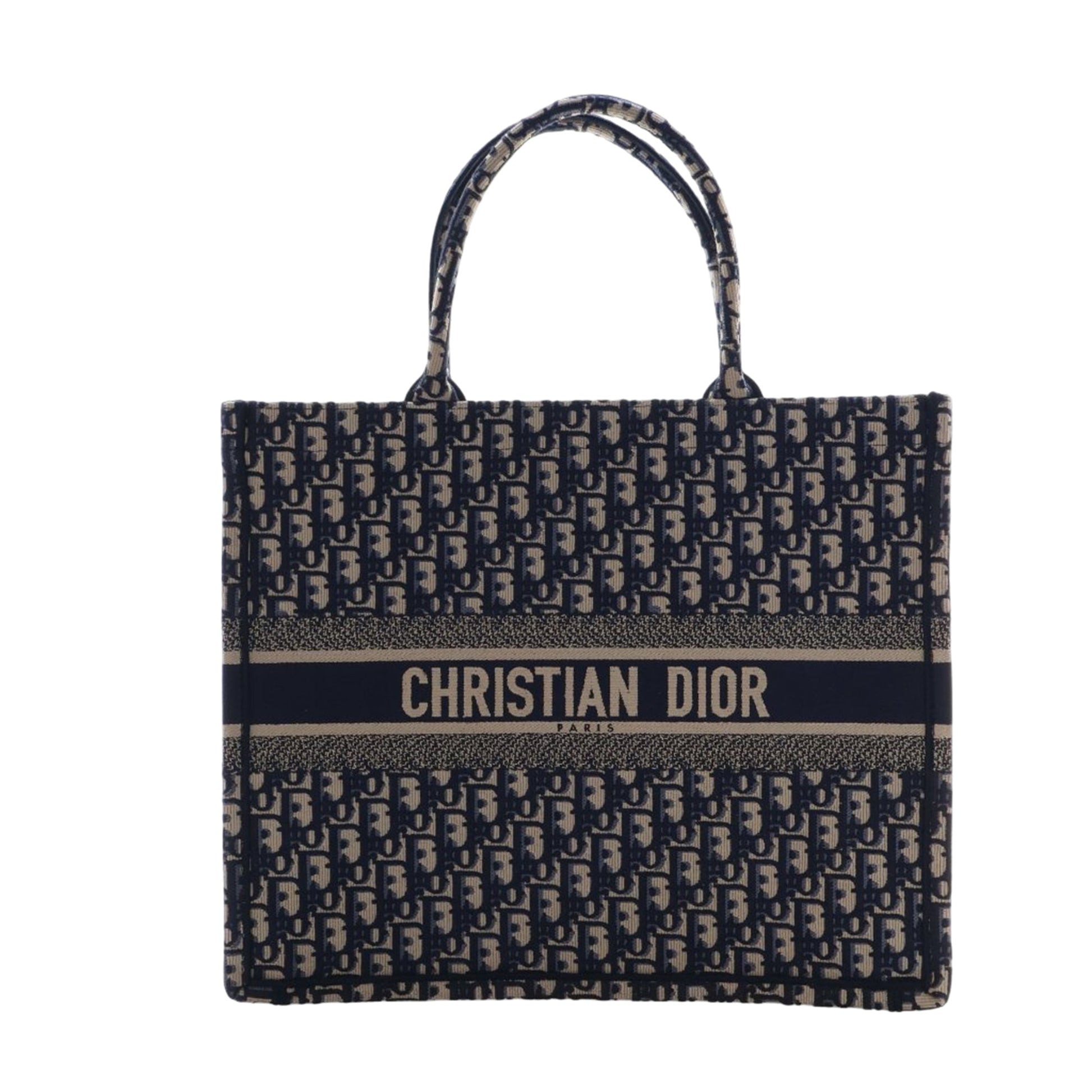 Dior Large Oblique Embroidered Canvas Book Tote