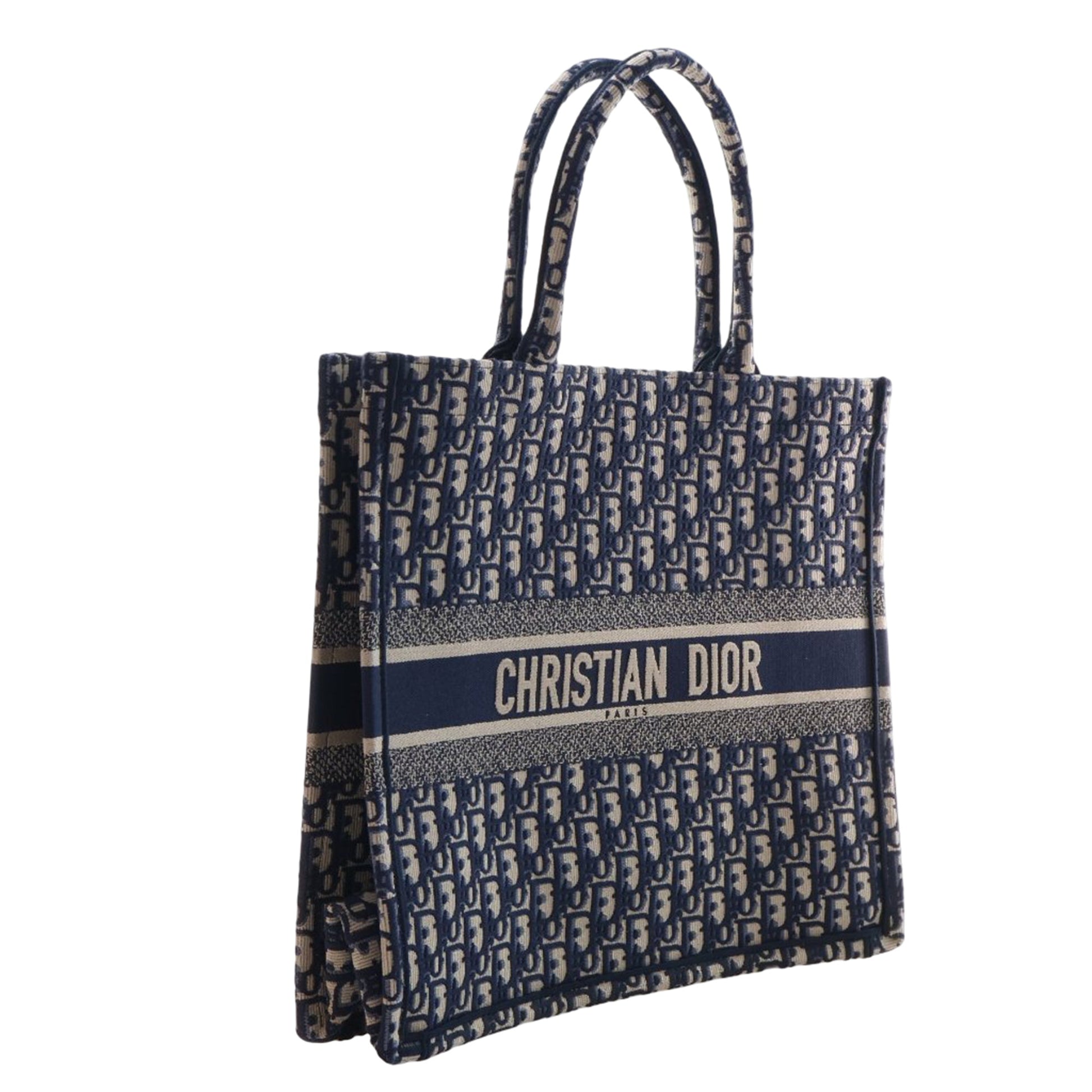 Dior Large Oblique Embroidered Canvas Book Tote