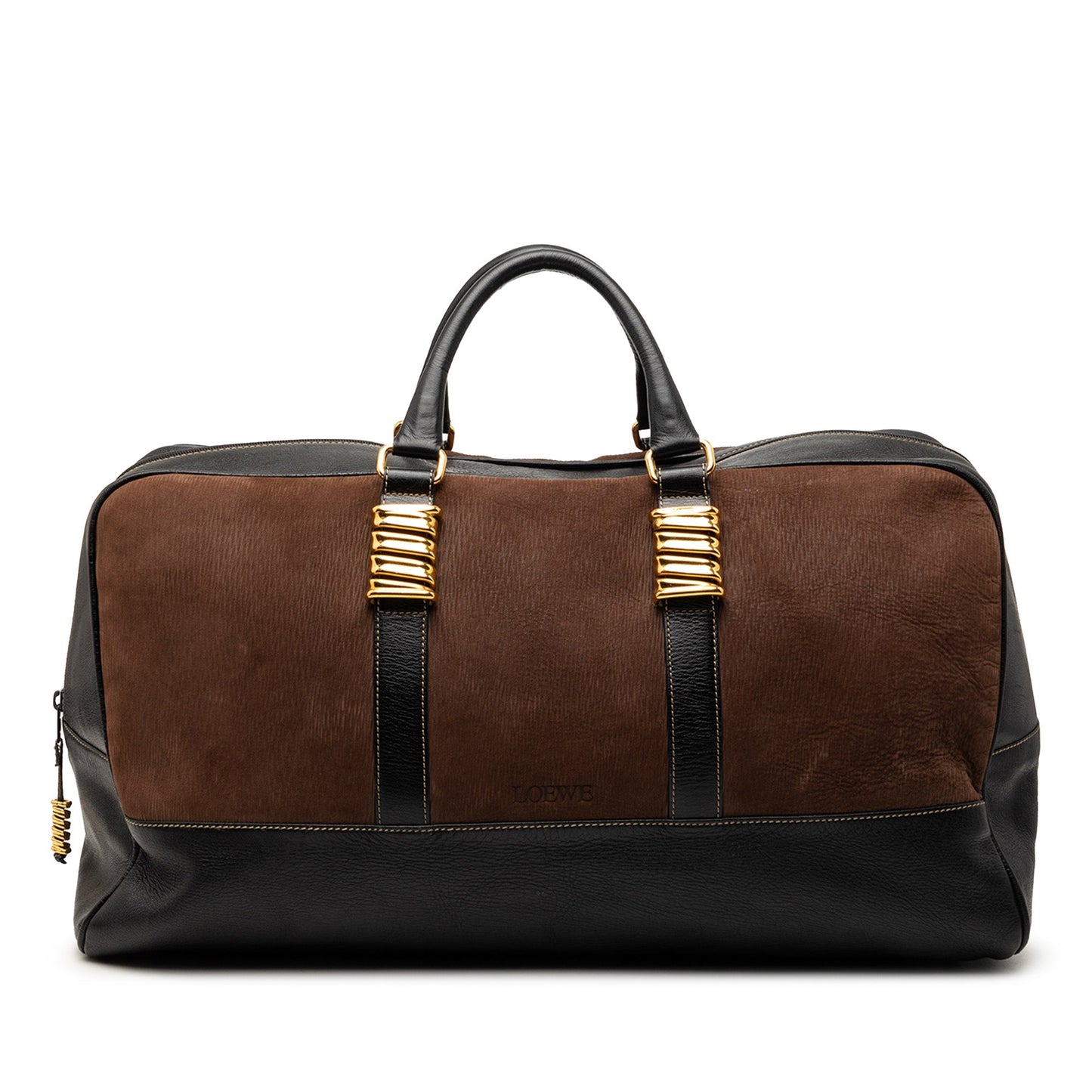Bicolor Suede and Calfskin Velazquez Twist Travel Bag