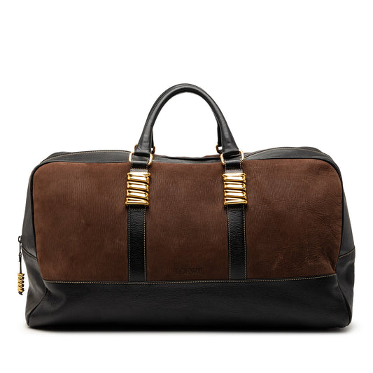 Bicolor Suede and Calfskin Velazquez Twist Travel Bag