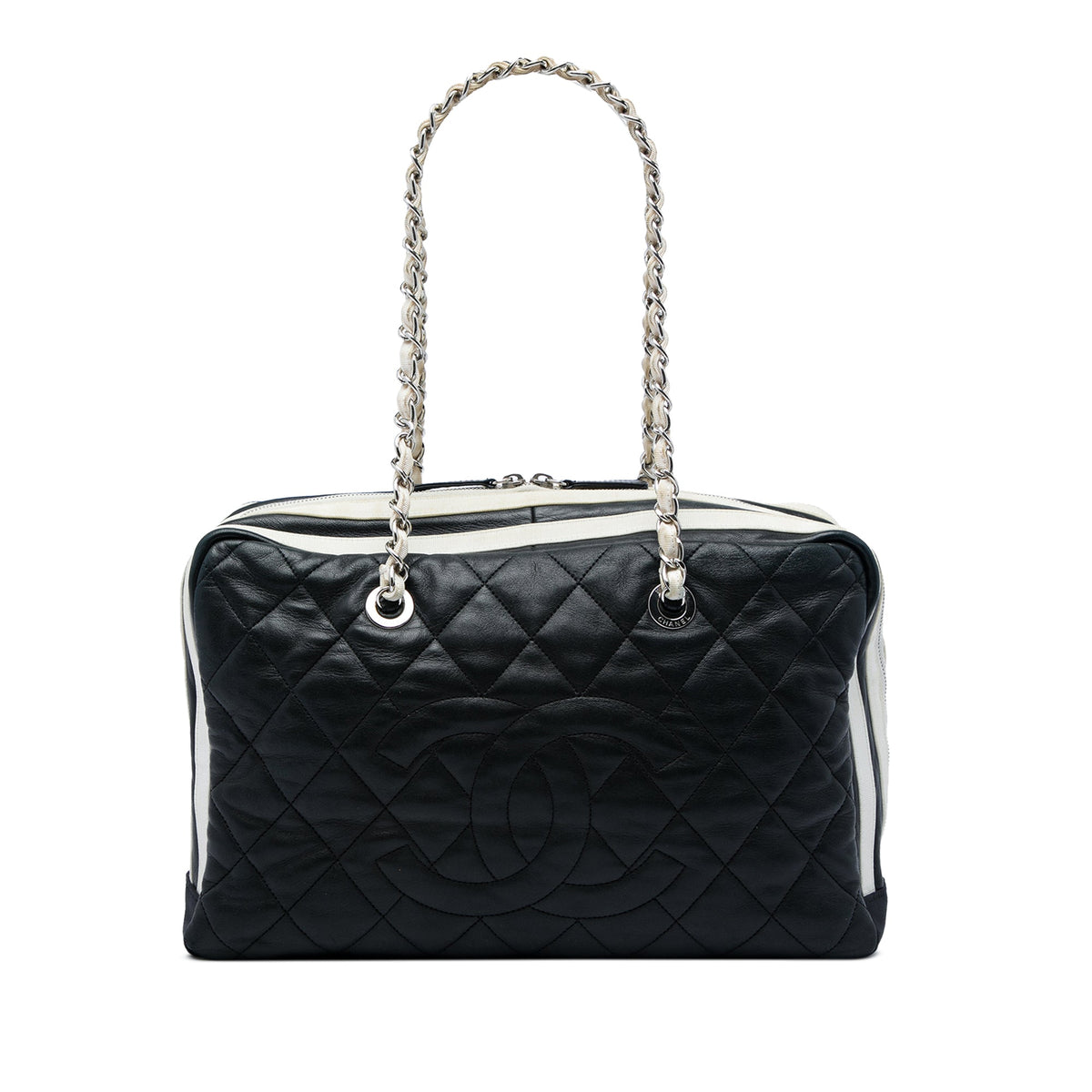 Chanel Paris Venice Quilted Lambskin Lido Shoulder Bag — Black