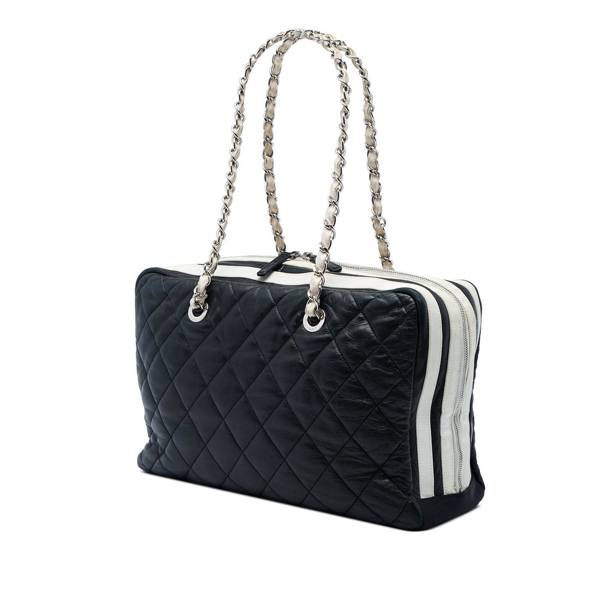 Chanel Paris Venice Quilted Lambskin Lido Shoulder Bag — Black