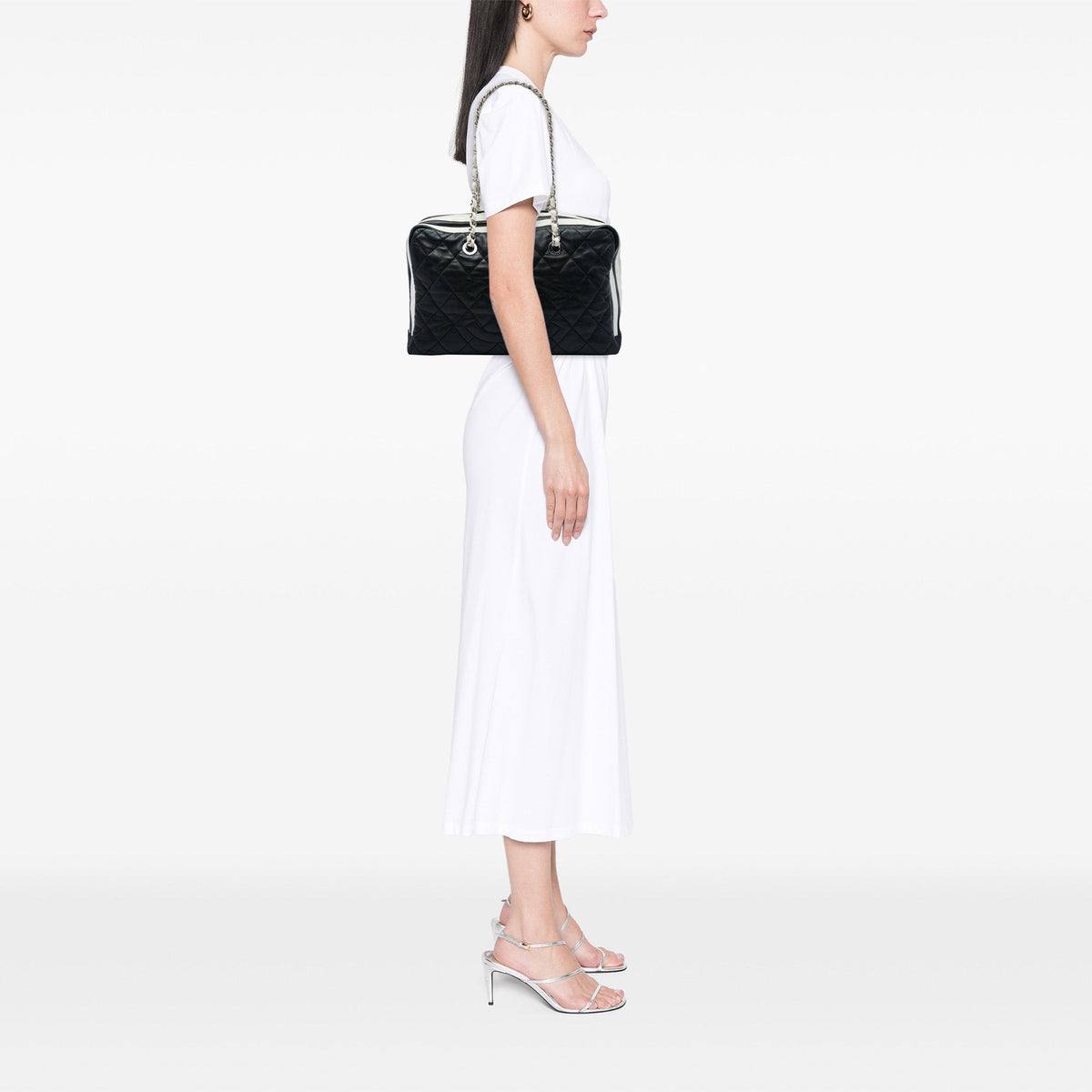Chanel Paris Venice Quilted Lambskin Lido Shoulder Bag — Black