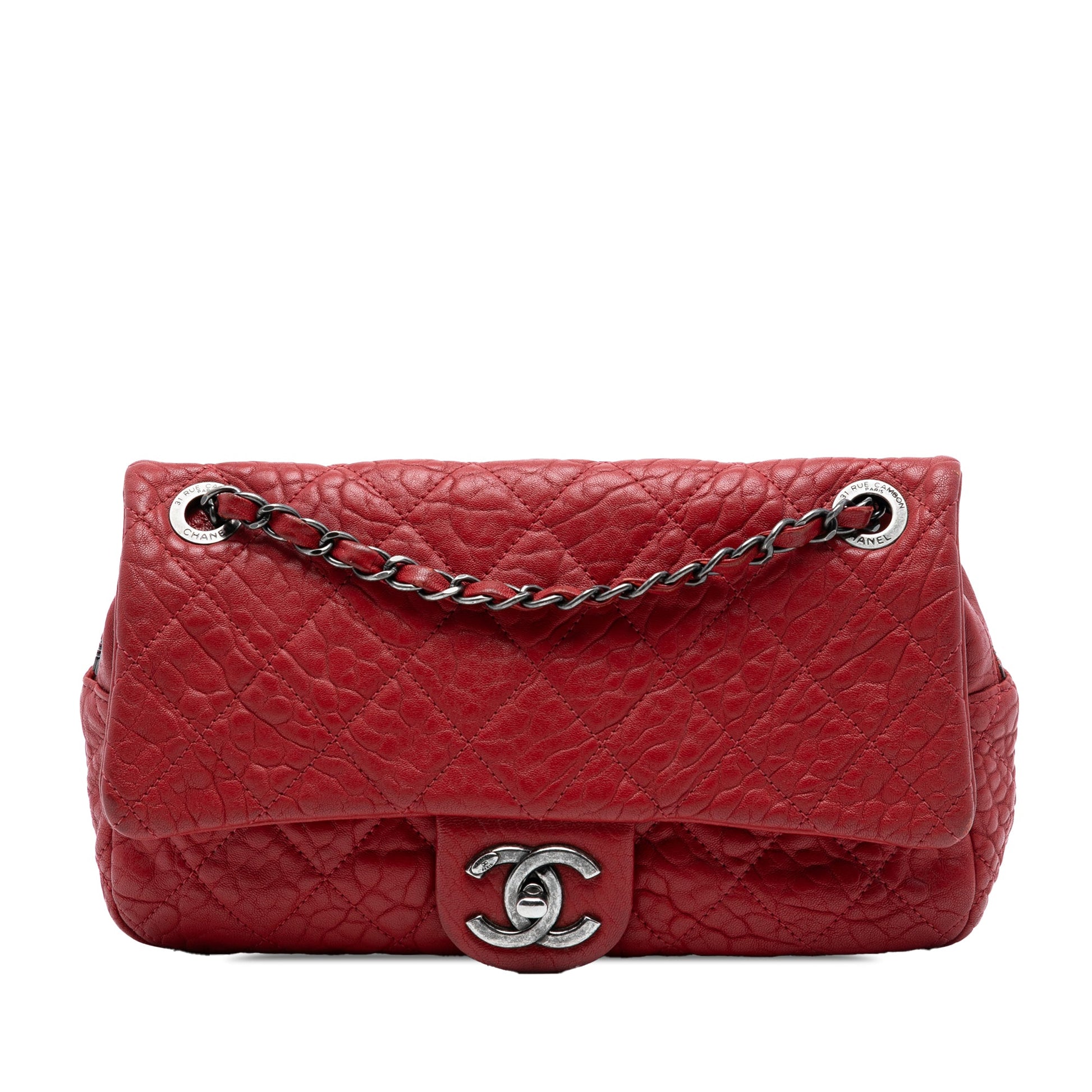 Chanel Small Quilted Distressed Calfskin Easy Flap