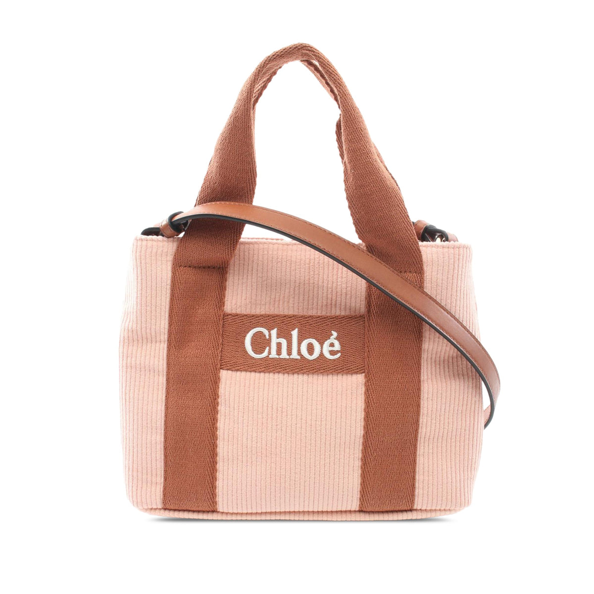Chloé Corduroy Kids Logo Satchel