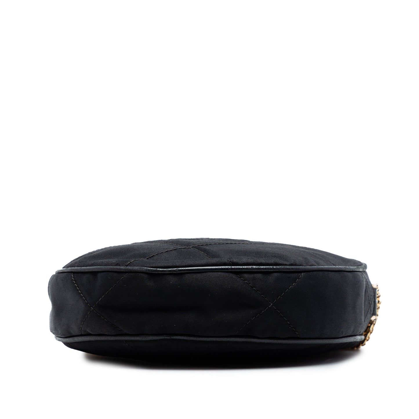 Chanel CC Quilted Satin Tassel Round Shoulder Bag
