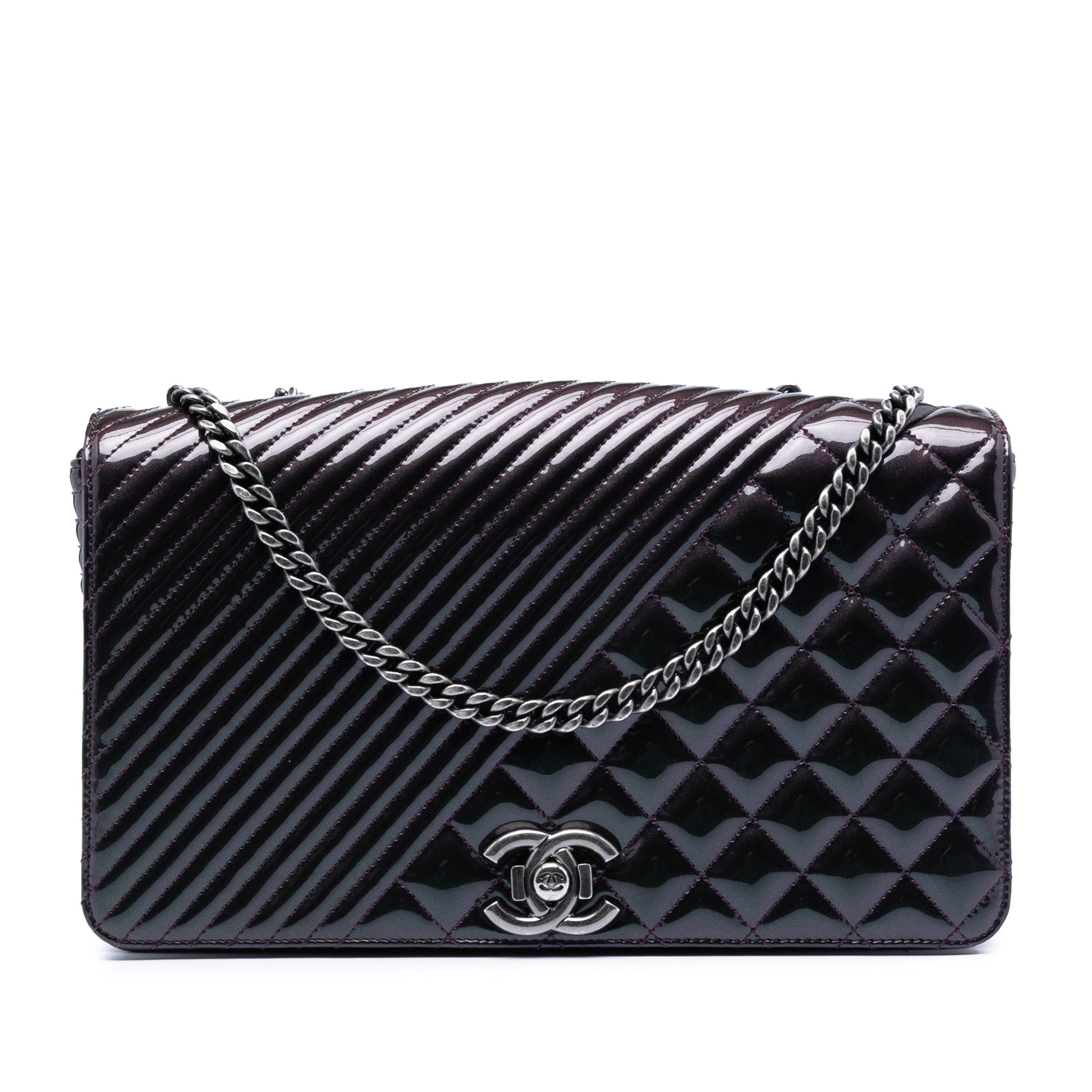 Large Quilted Patent Coco Boy Flap