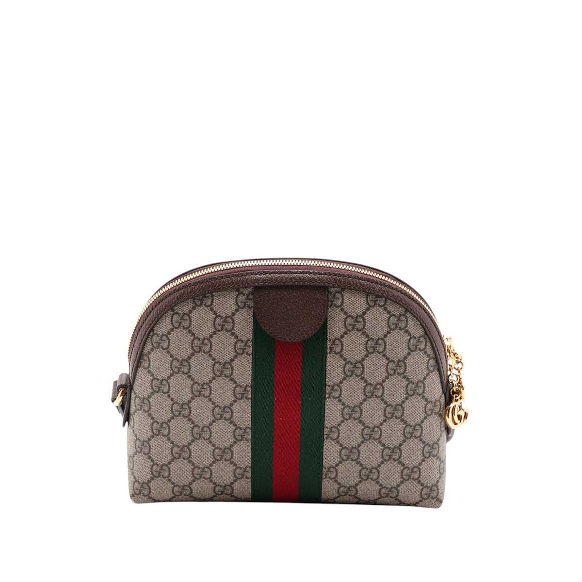 Gucci Small GG Supreme Web Ophidia Dome Crossbody — Beige