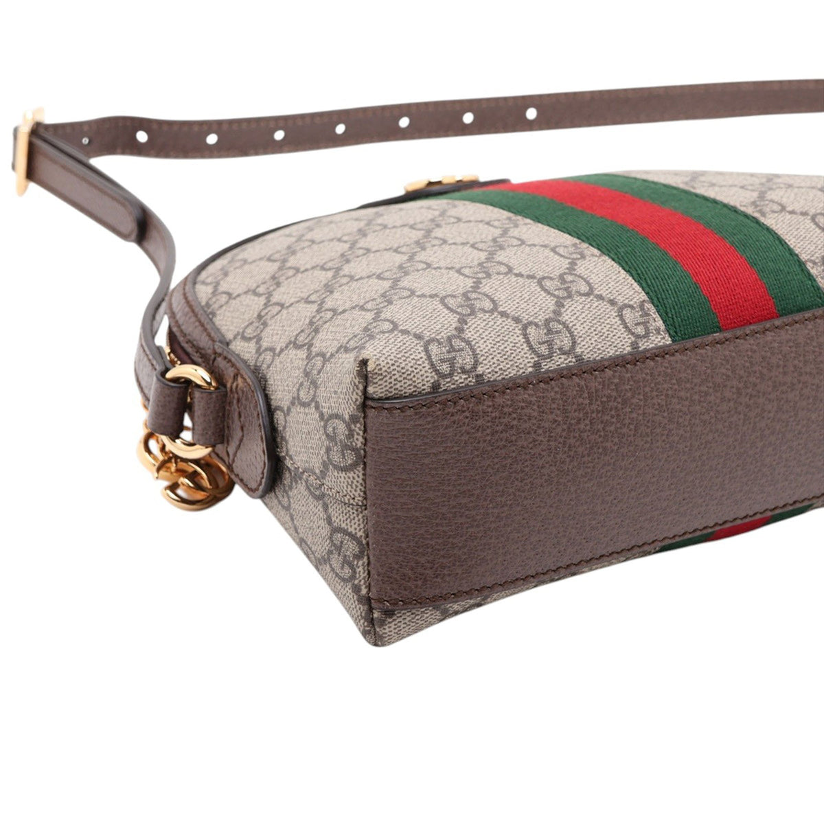Gucci Small GG Supreme Web Ophidia Dome Crossbody — Beige