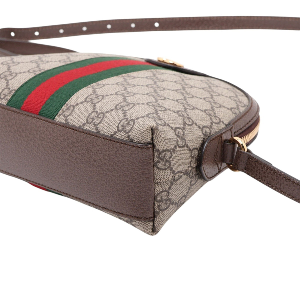 Gucci Small GG Supreme Web Ophidia Dome Crossbody — Beige