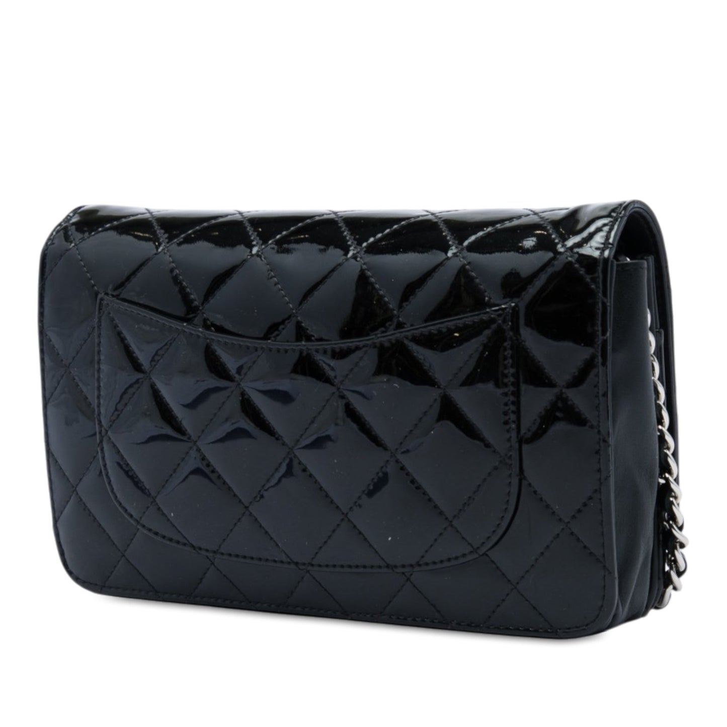 Chanel CC Quilted Patent Wallet On Chain