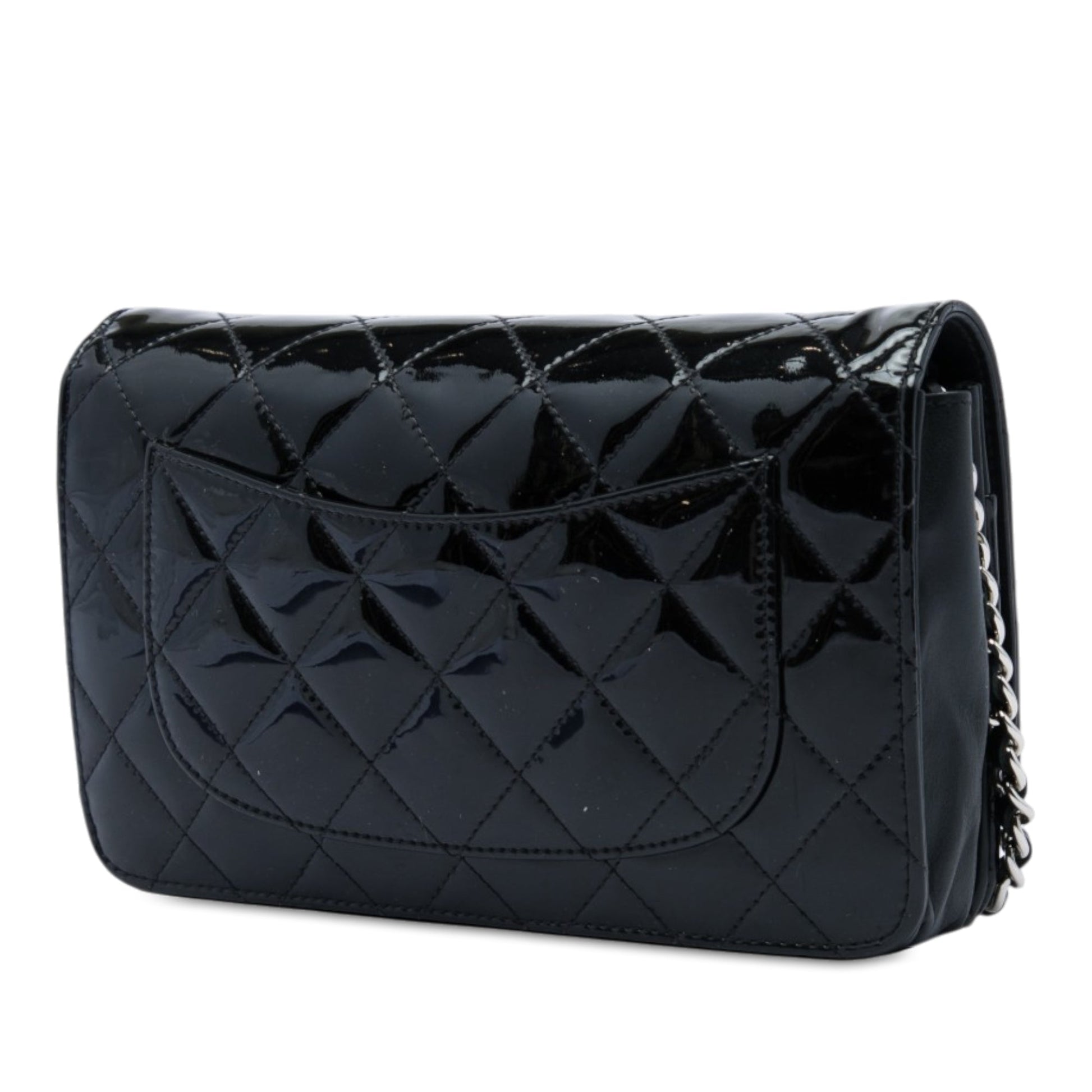 Chanel CC Quilted Patent Wallet On Chain
