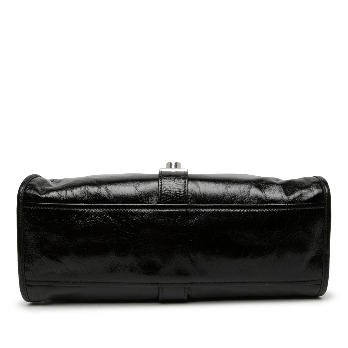 Prada Medium Glossy Calfskin Shoulder Bag — Black
