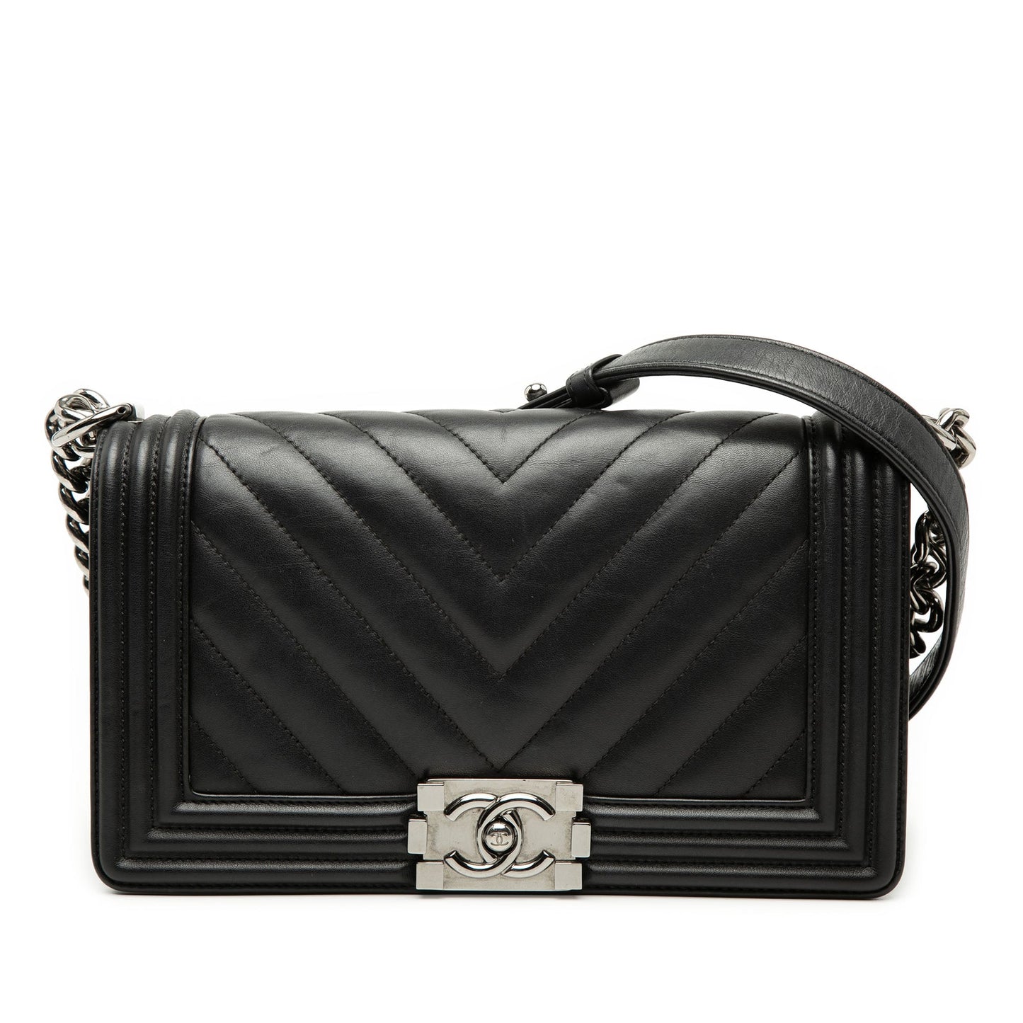 Chanel Old Medium Chevron Lambskin Boy Flap